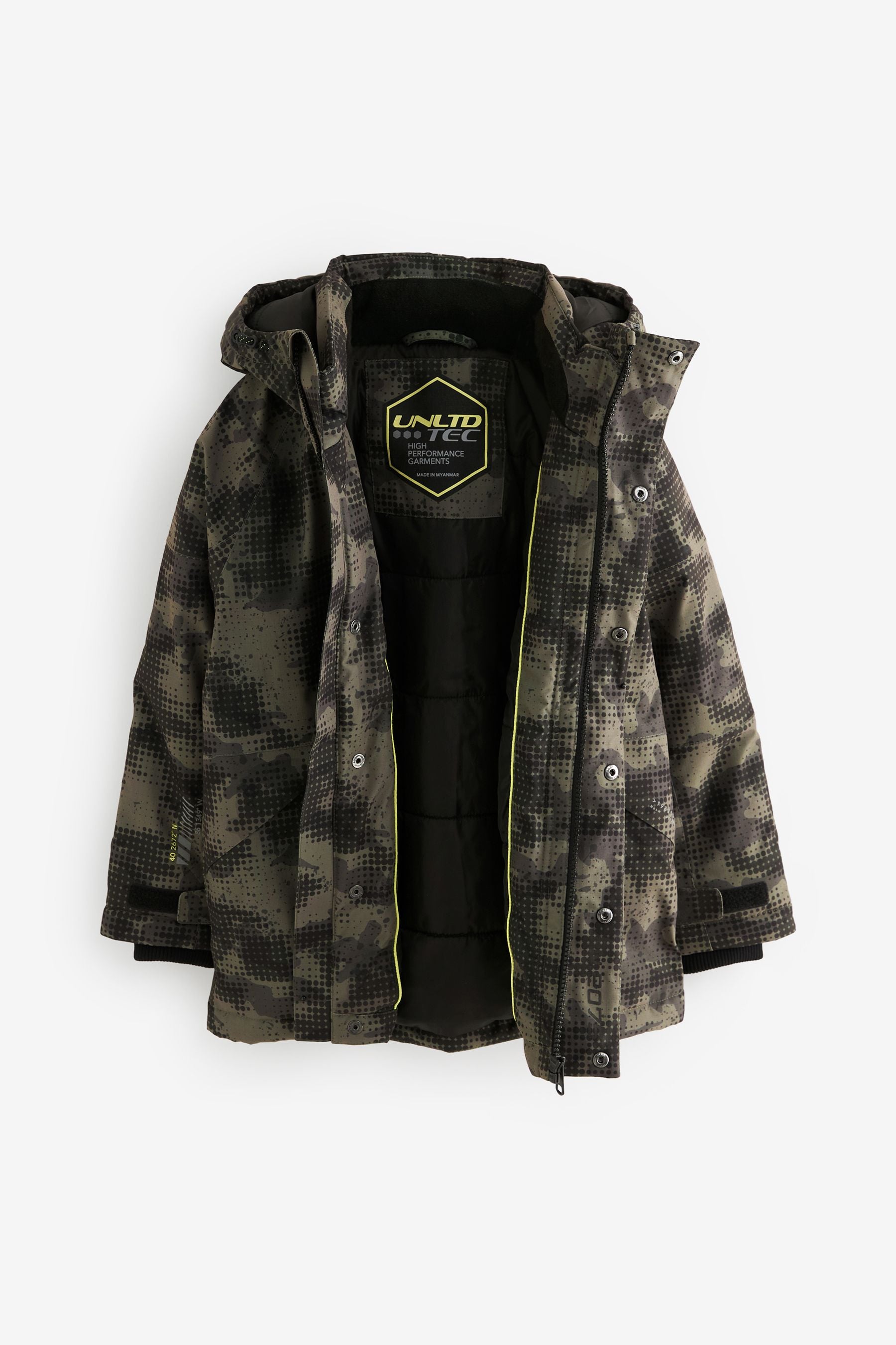 Neutral Abstract Camo Heavyweight Waterproof Jacket (3-16yrs)