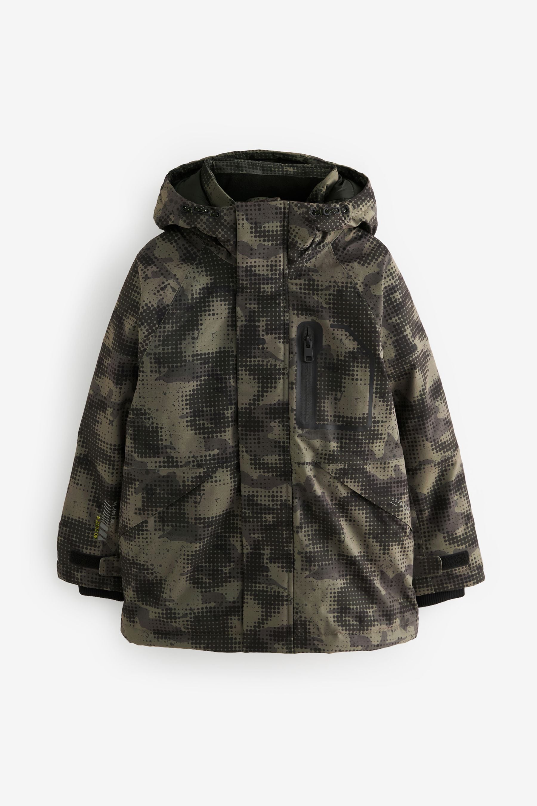 Neutral Abstract Camo Heavyweight Waterproof Jacket (3-16yrs)