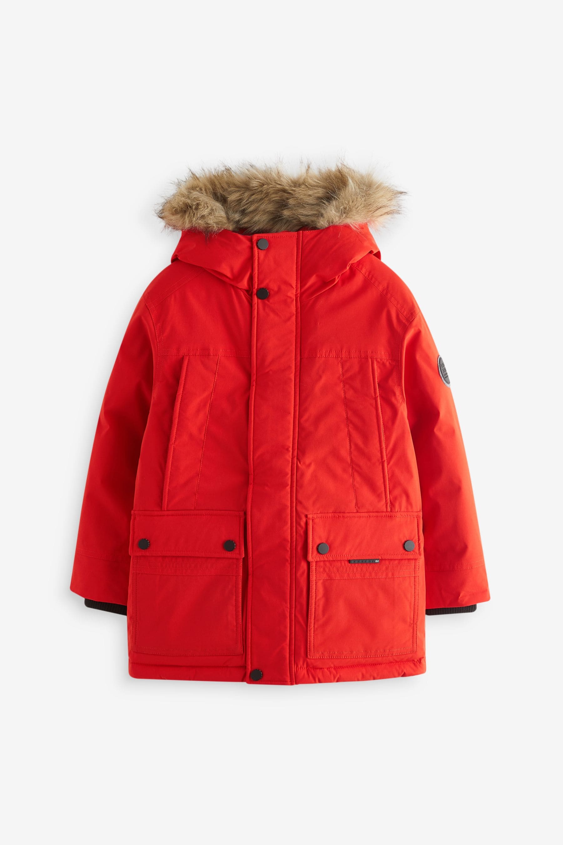 Orange Faux Fur Parka Coat (3-16yrs)