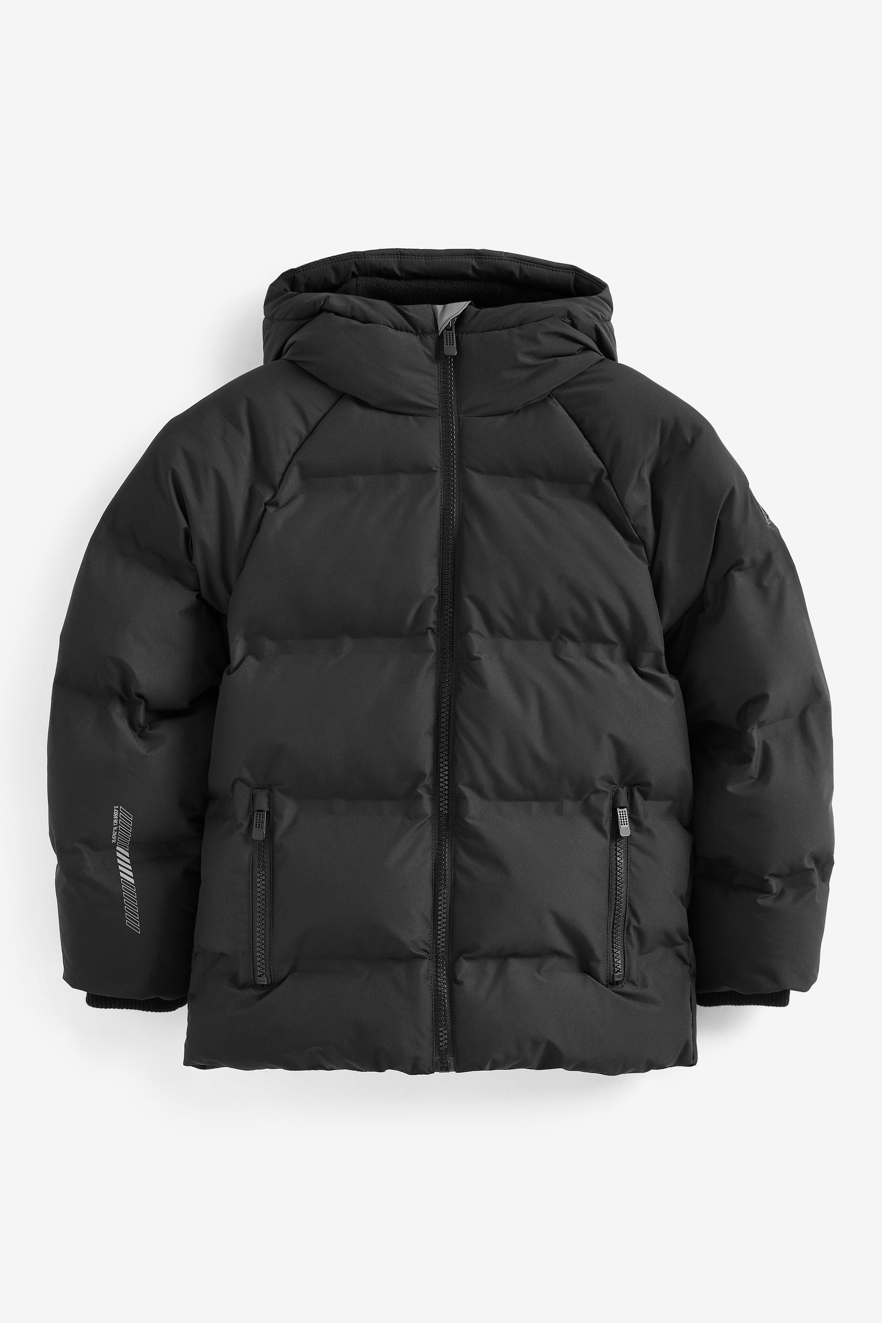 Black Fleece Lined Padded Puffer Jacket (3-17yrs)