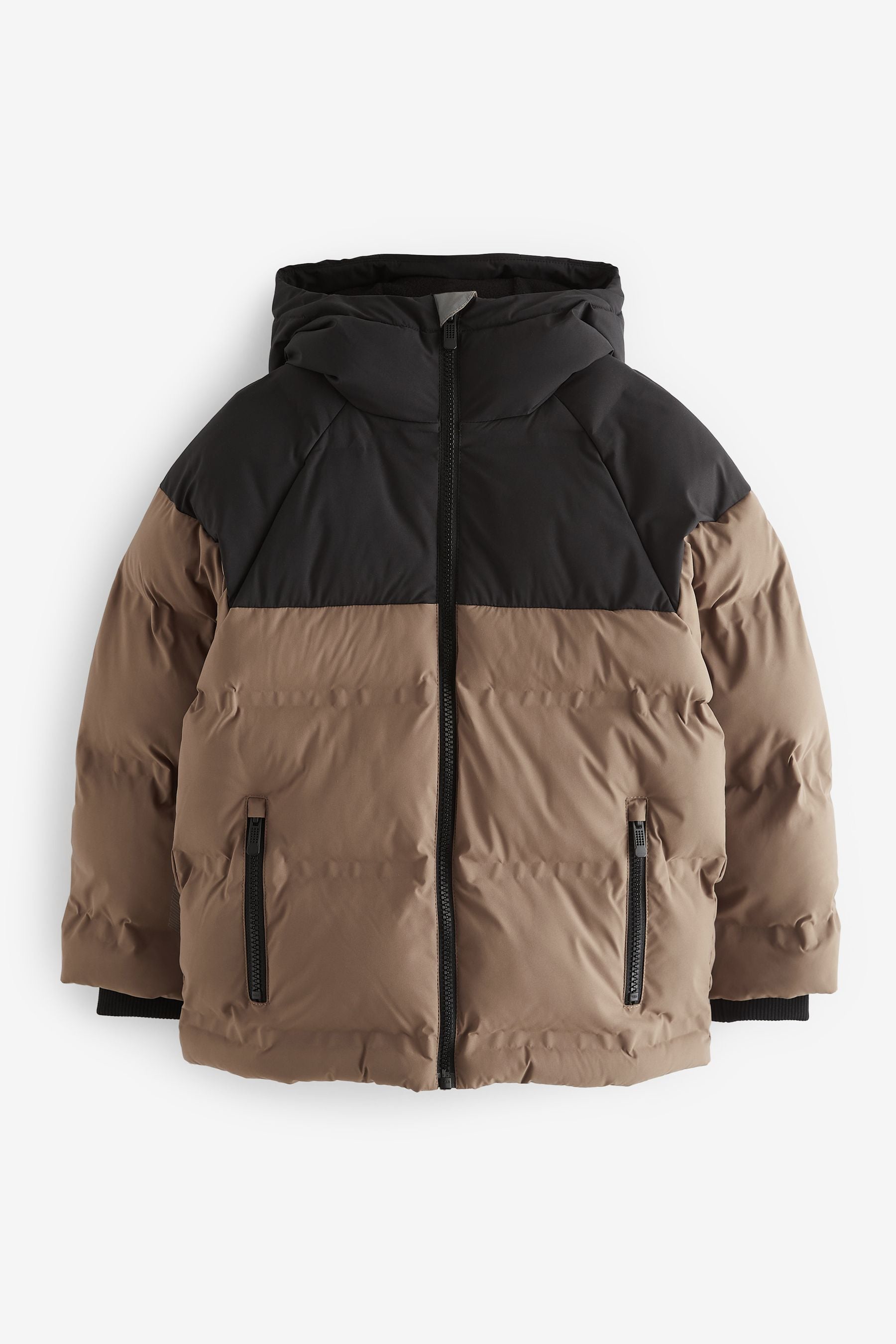 Tan Brown Fleece Lined Padded Puffer Jacket (3-17yrs)