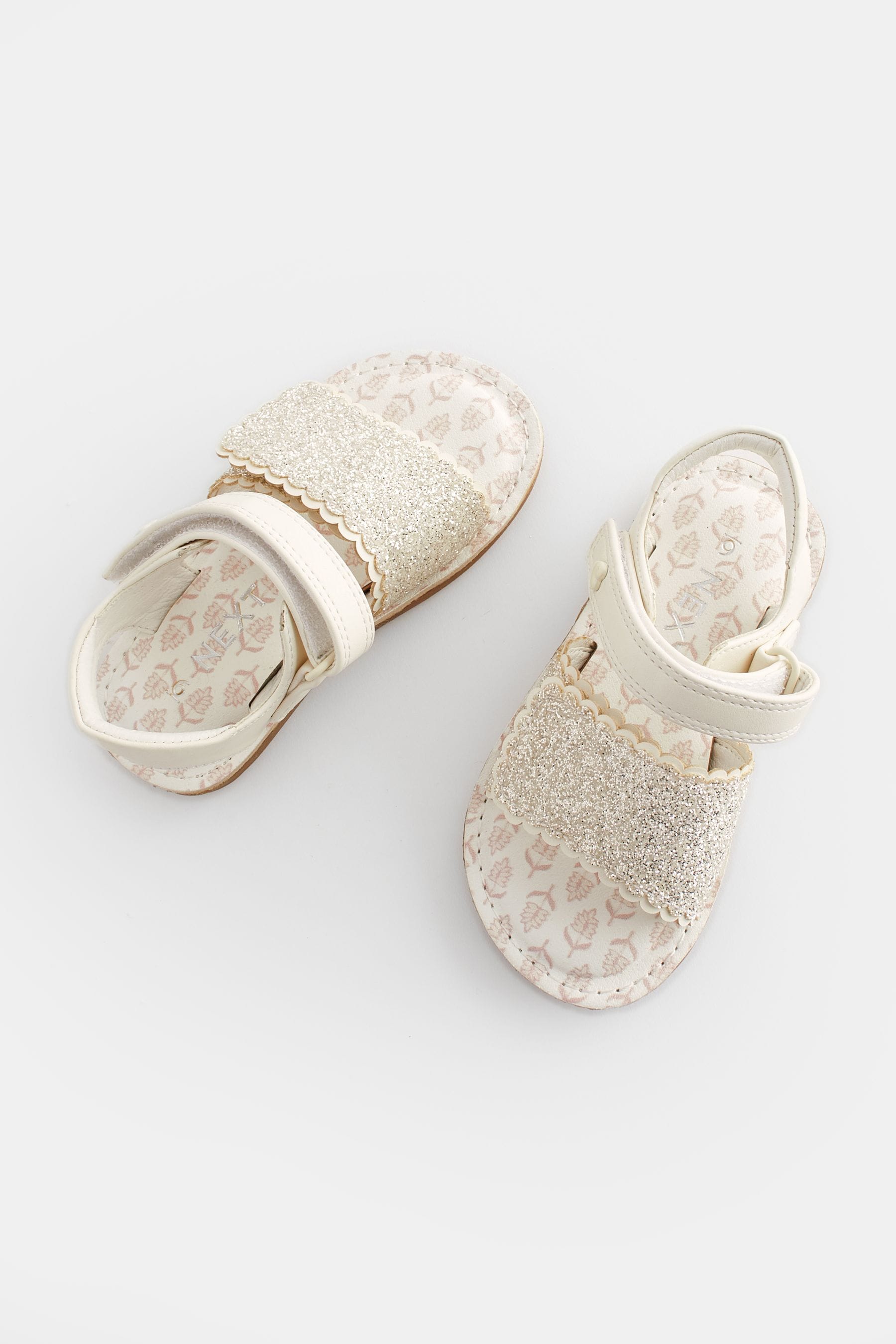 White Glitter Occasion Sandals