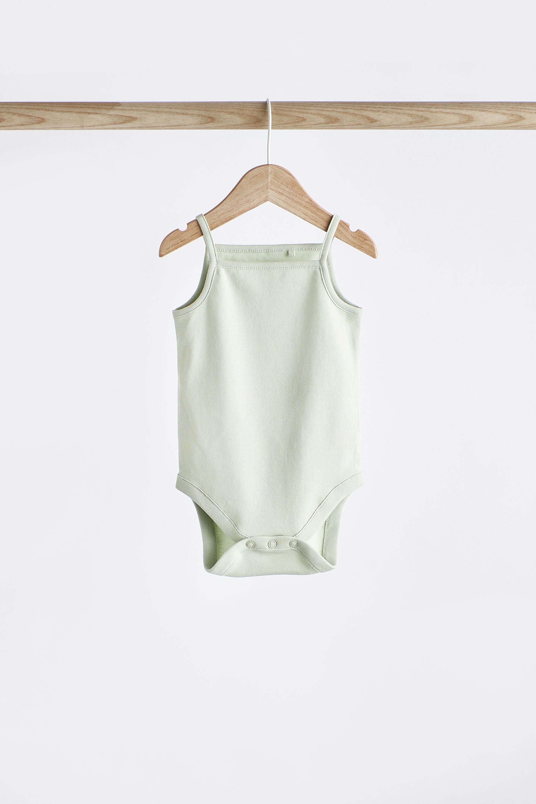 Peach/Green Baby Strappy Vest Bodysuits 5 Pack