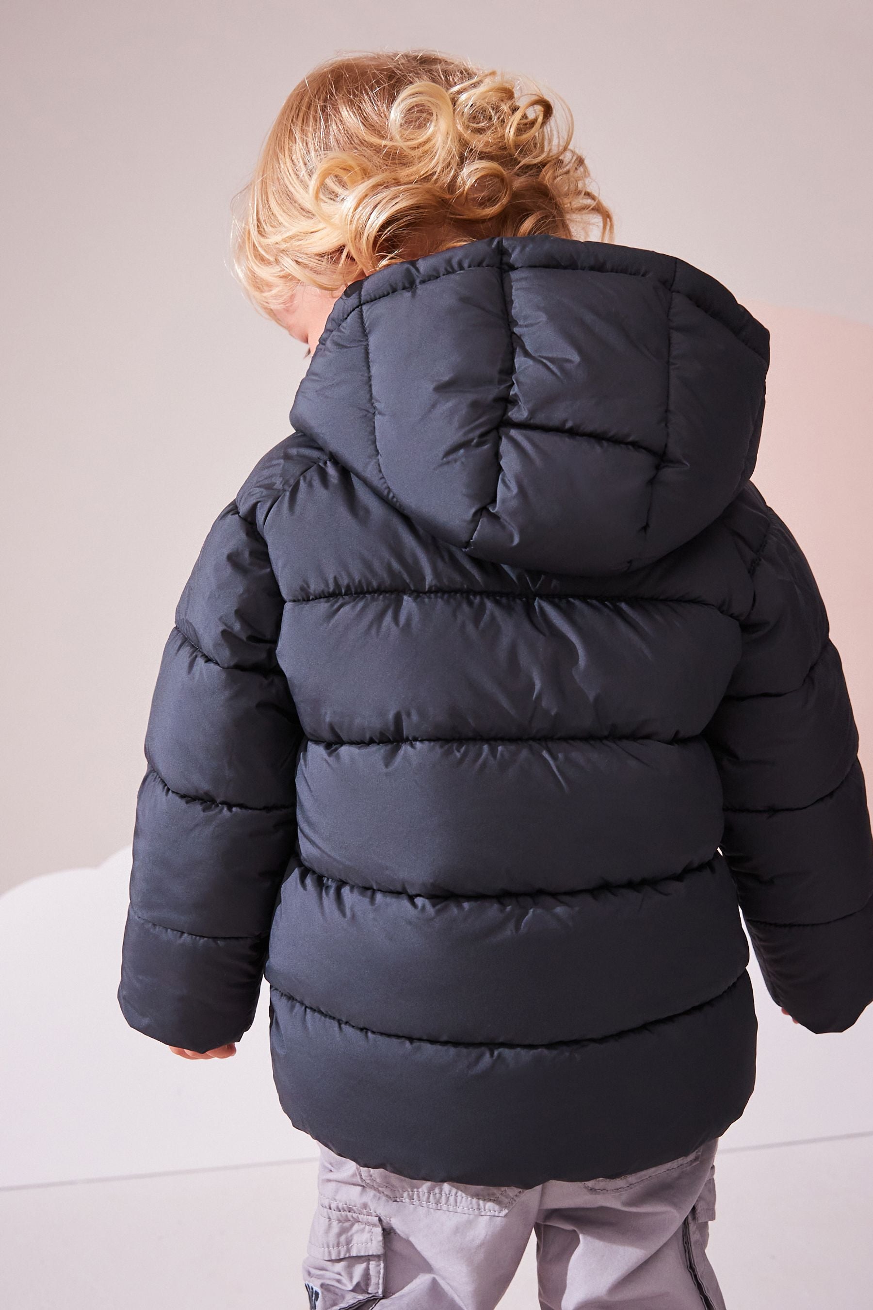 Charcoal Grey Shower Resistant Padded Coat (3mths-7yrs)