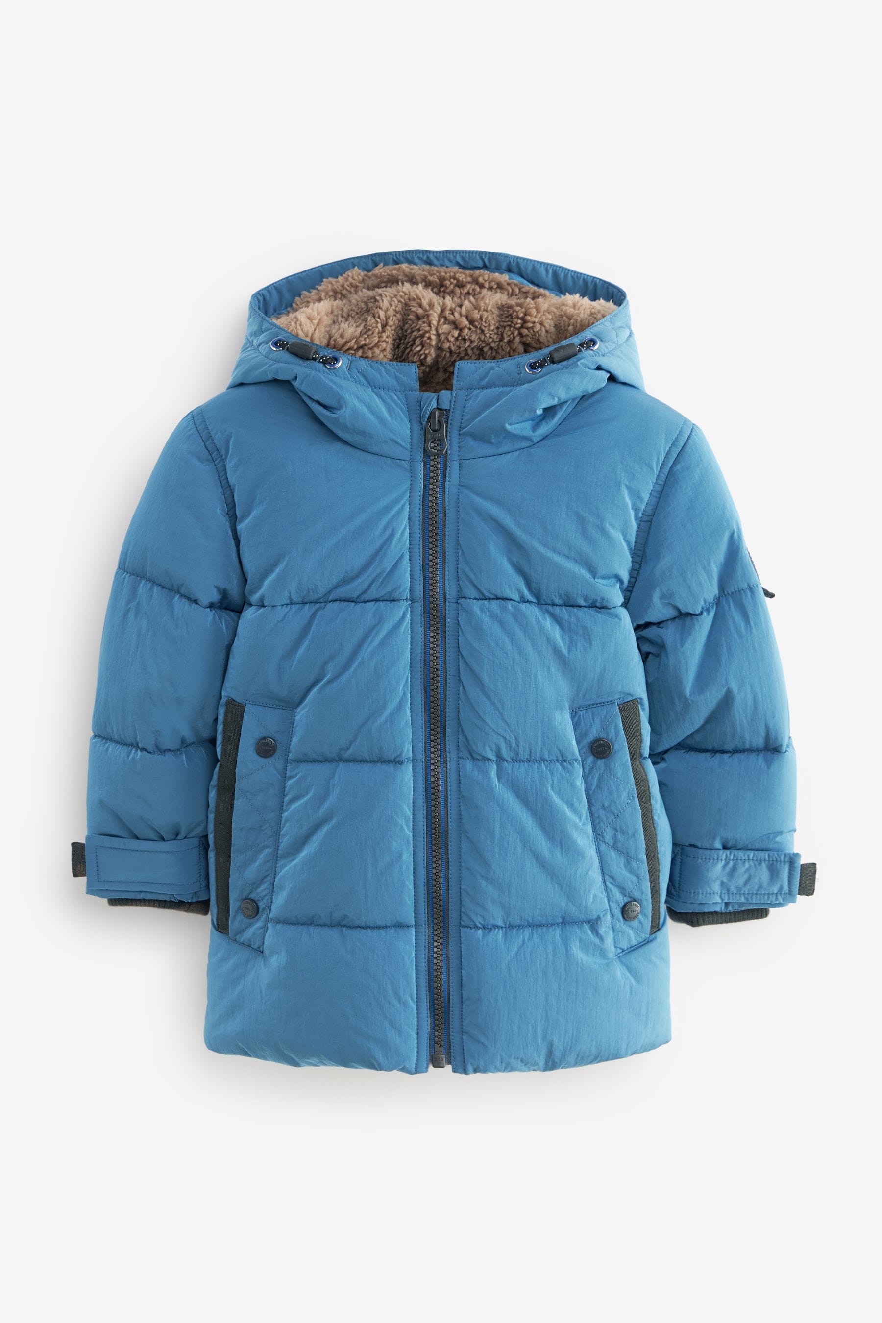 Blue Borg Lined Padded Coat (3mths-7yrs)