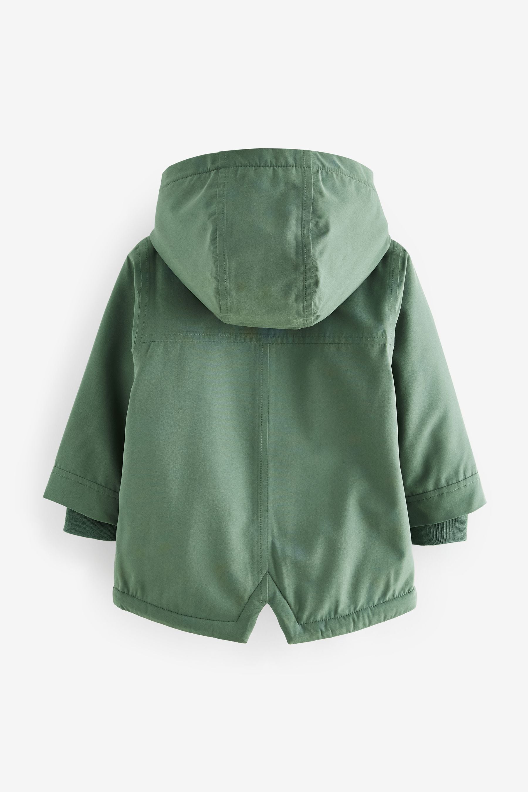 Sage Green Waterproof Borg Fleece Lined Parka (3mths-7yrs)