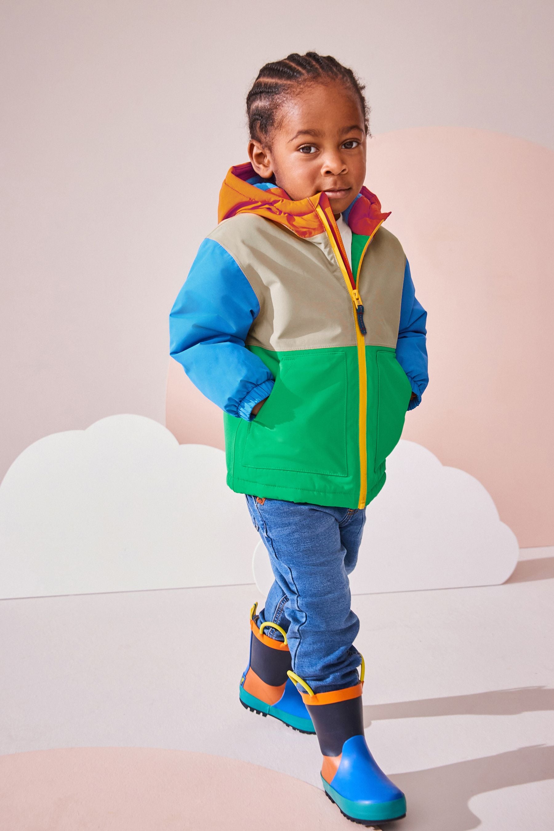 Multi-Coloured Waterproof Padded Coat (3mths-7yrs)