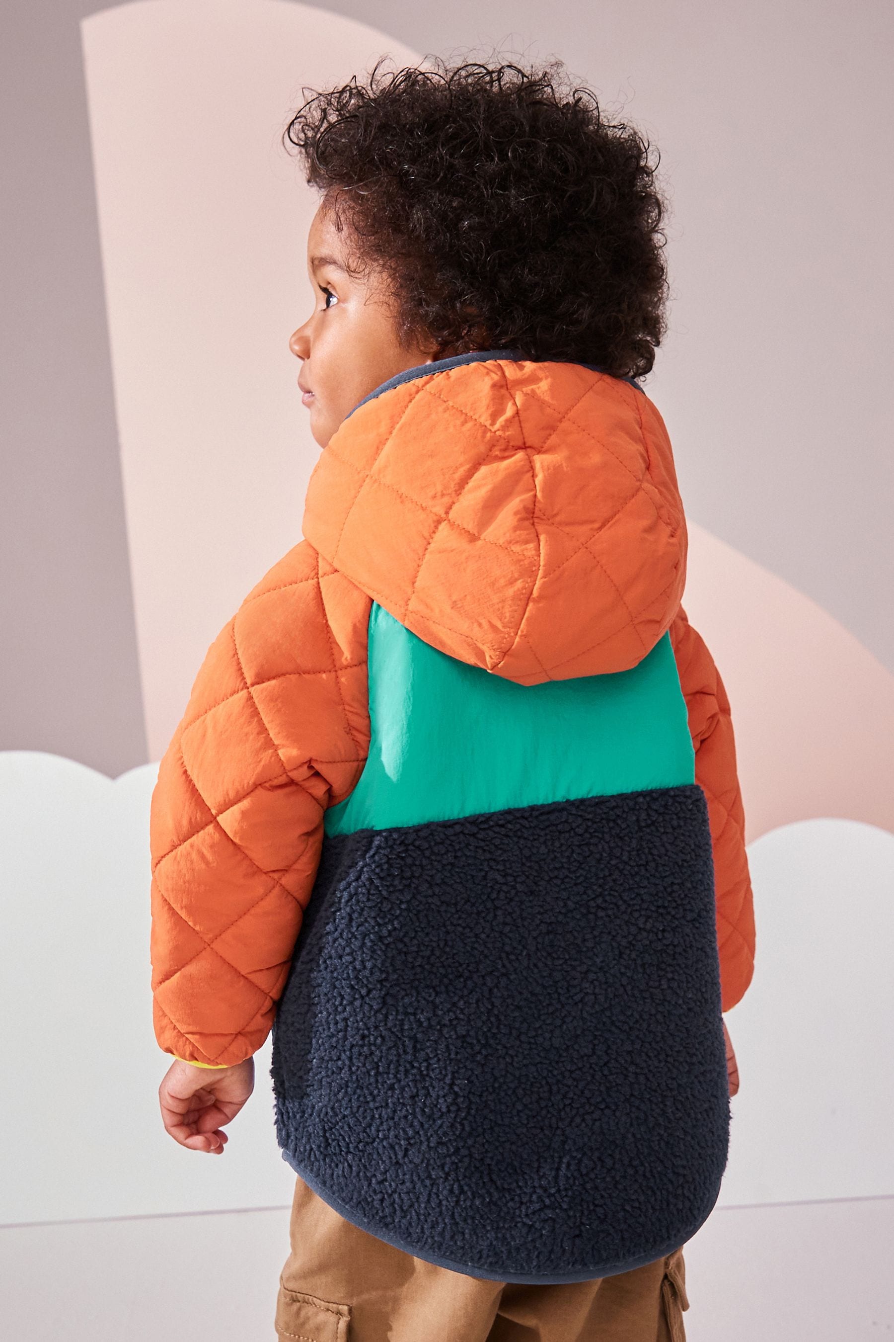 Multi Quilted Borg Fleece Lined Coat (3mths-7yrs)