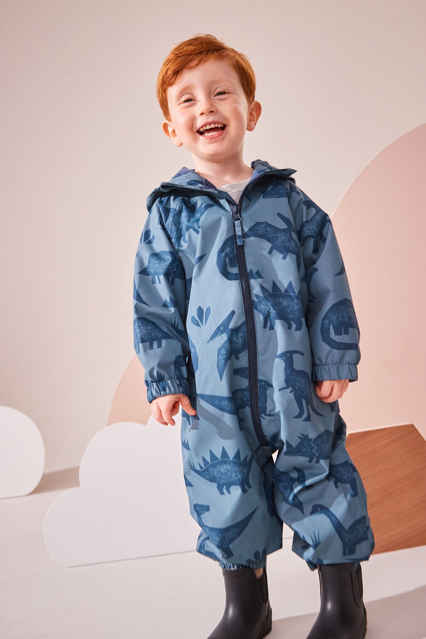 Grey Waterproof Fleece Lined Puddlesuit (3mths-7yrs)