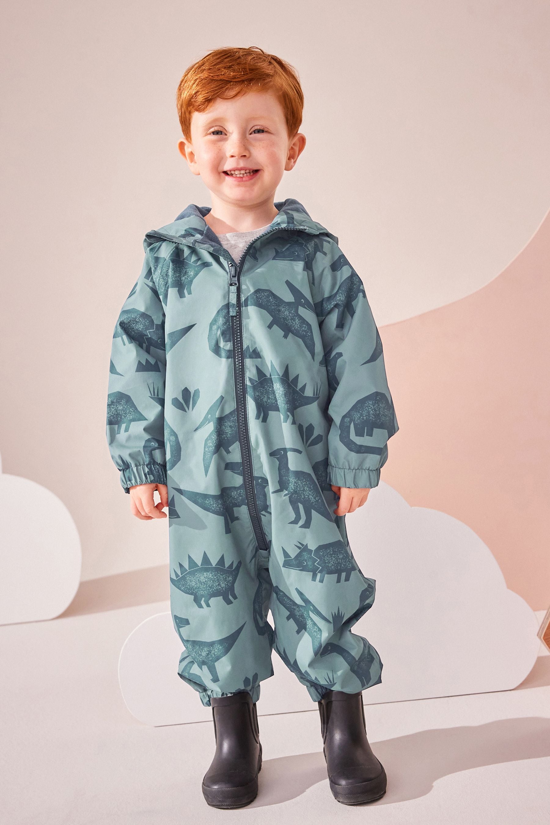 Grey Waterproof Fleece Lined Puddlesuit (3mths-7yrs)