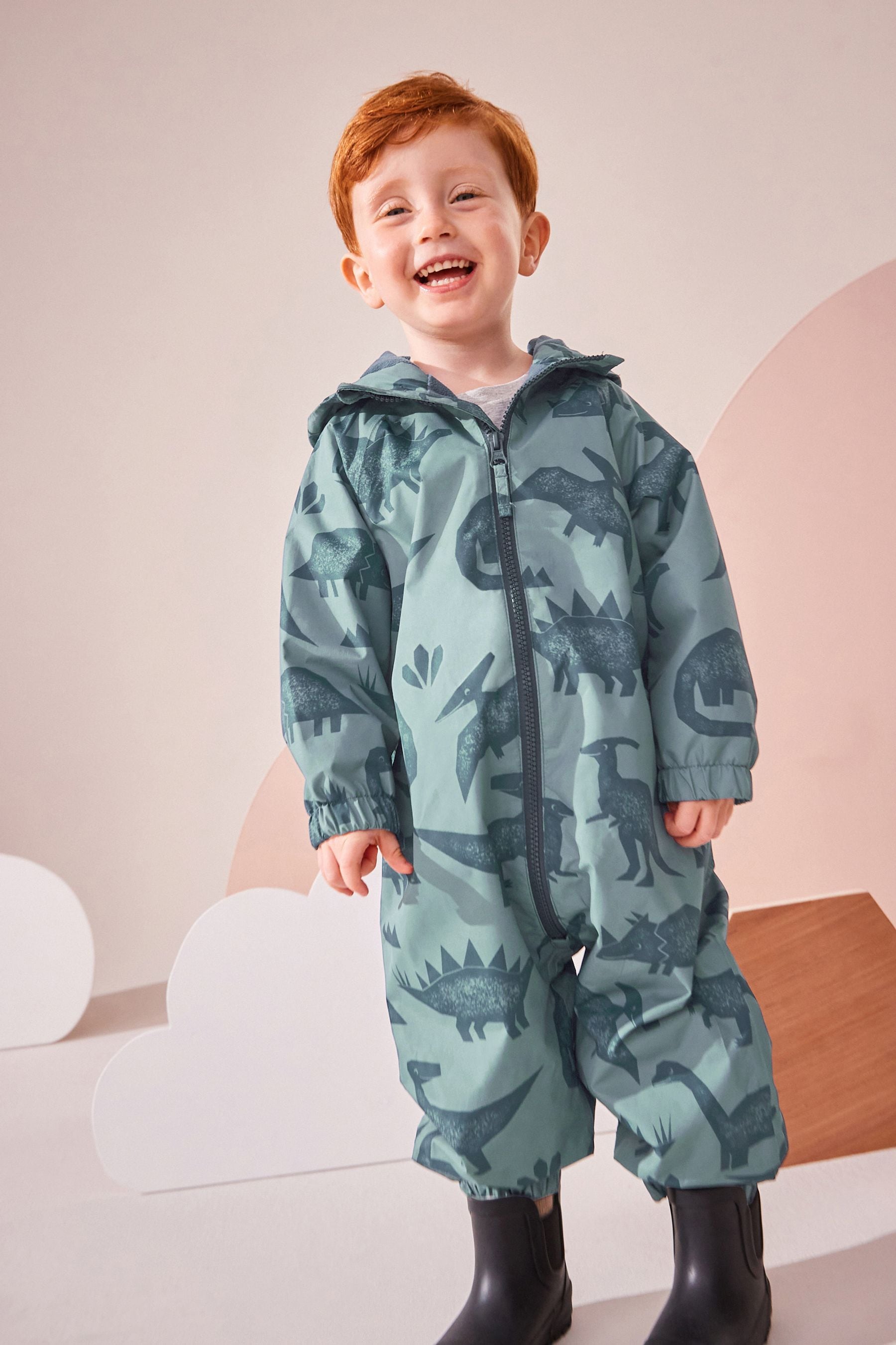 Grey Waterproof Fleece Lined Puddlesuit (3mths-7yrs)