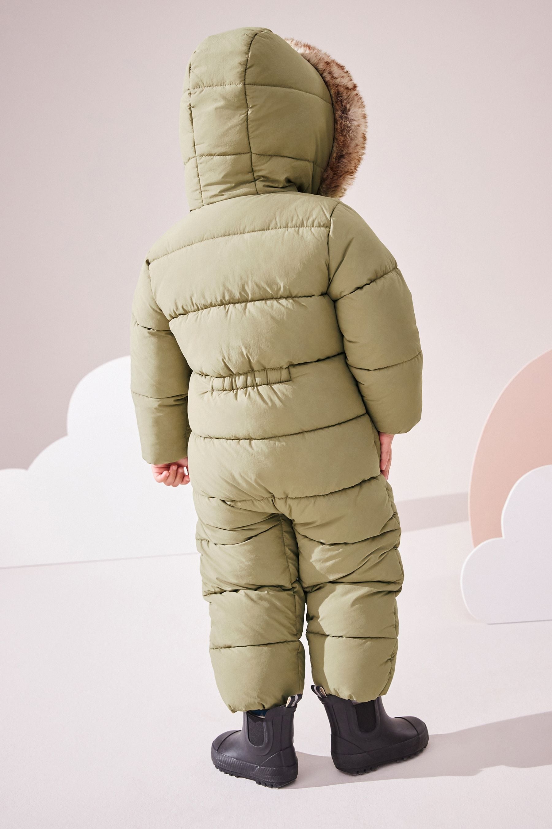 Sage Green Plain Shower Resistant Snowsuit (3mths-7yrs)