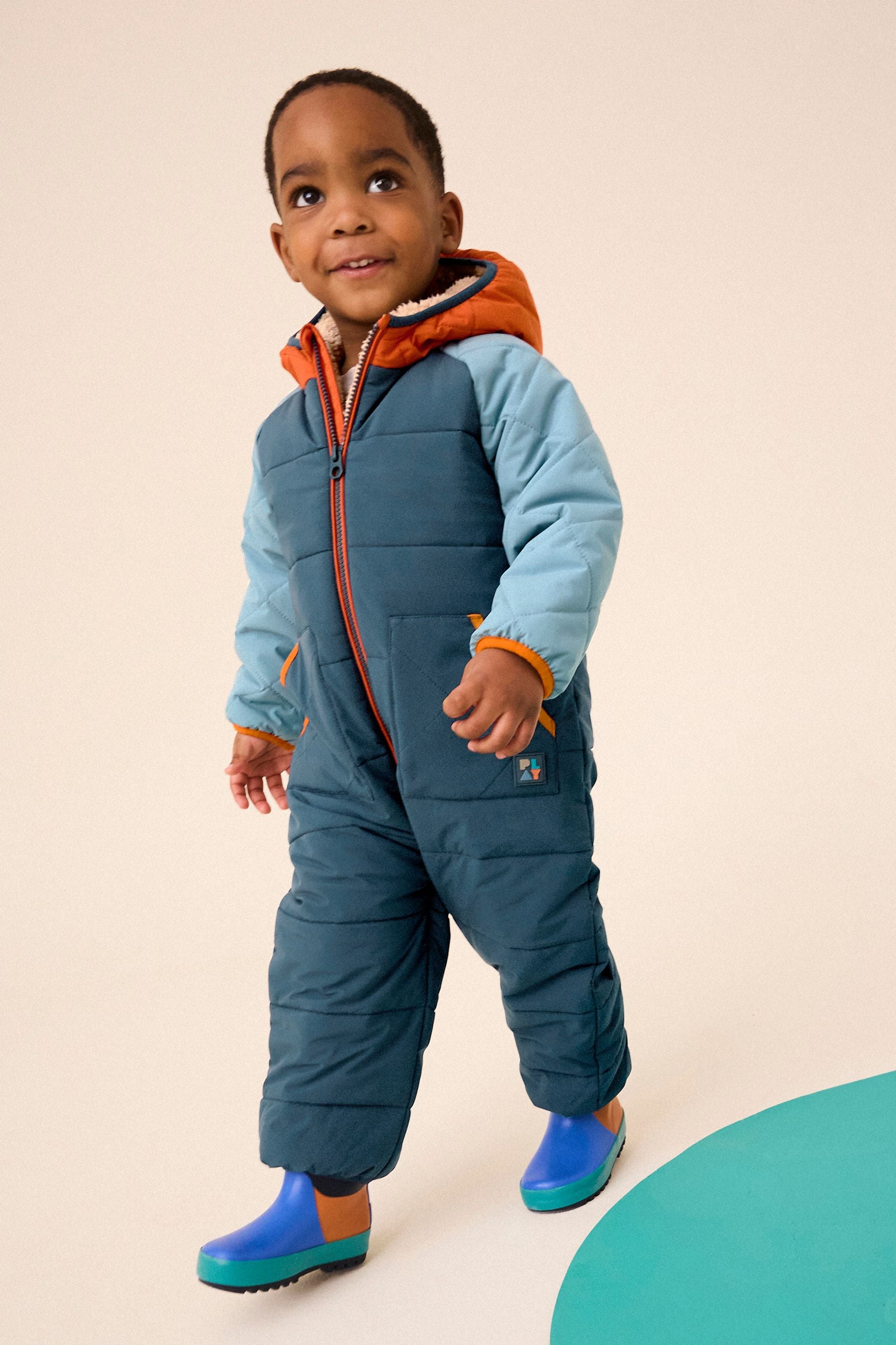 Blue/Orange Printed Snowsuits (3mths-7yrs)