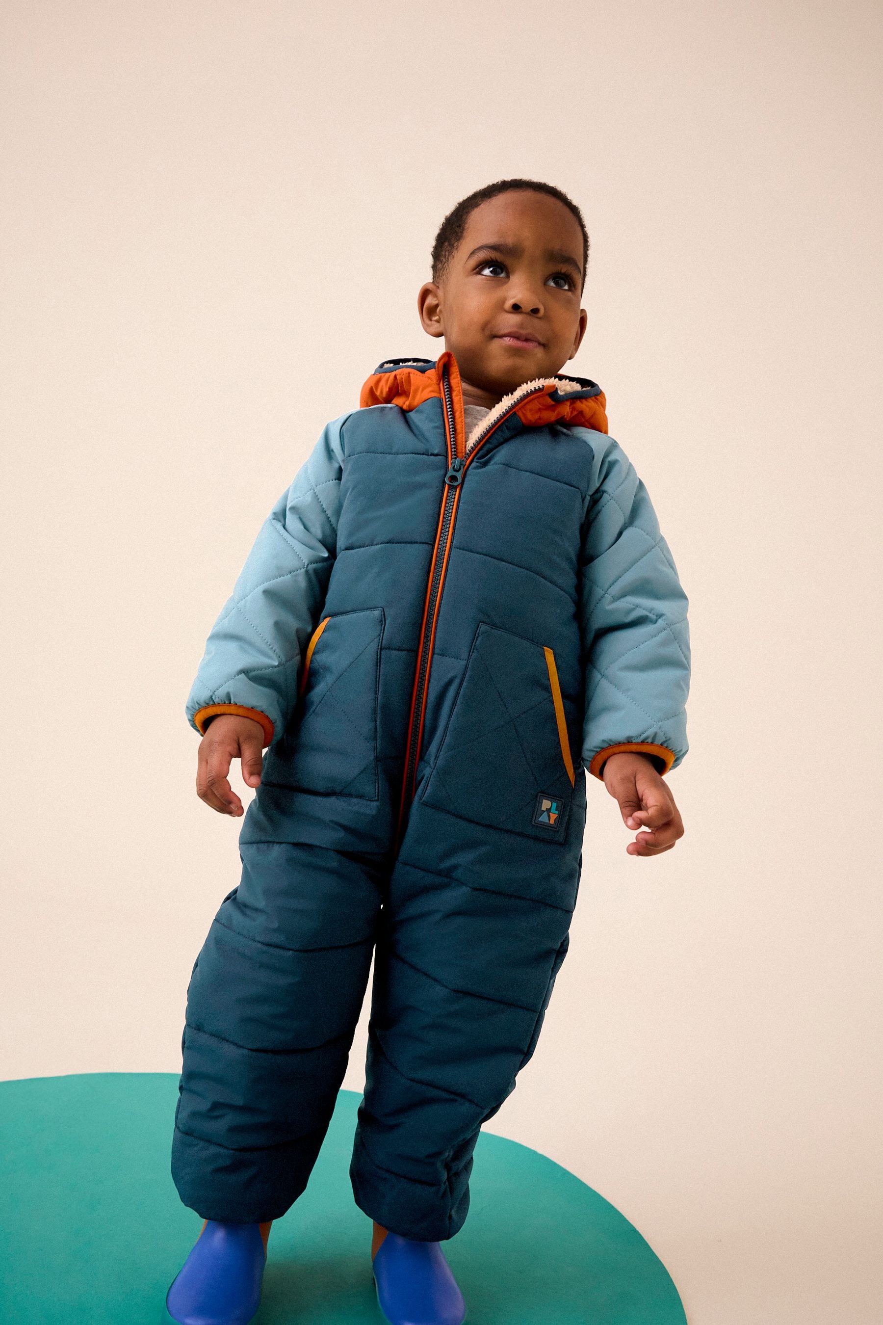 Blue Colourblock Snowsuit (3mths-7yrs)