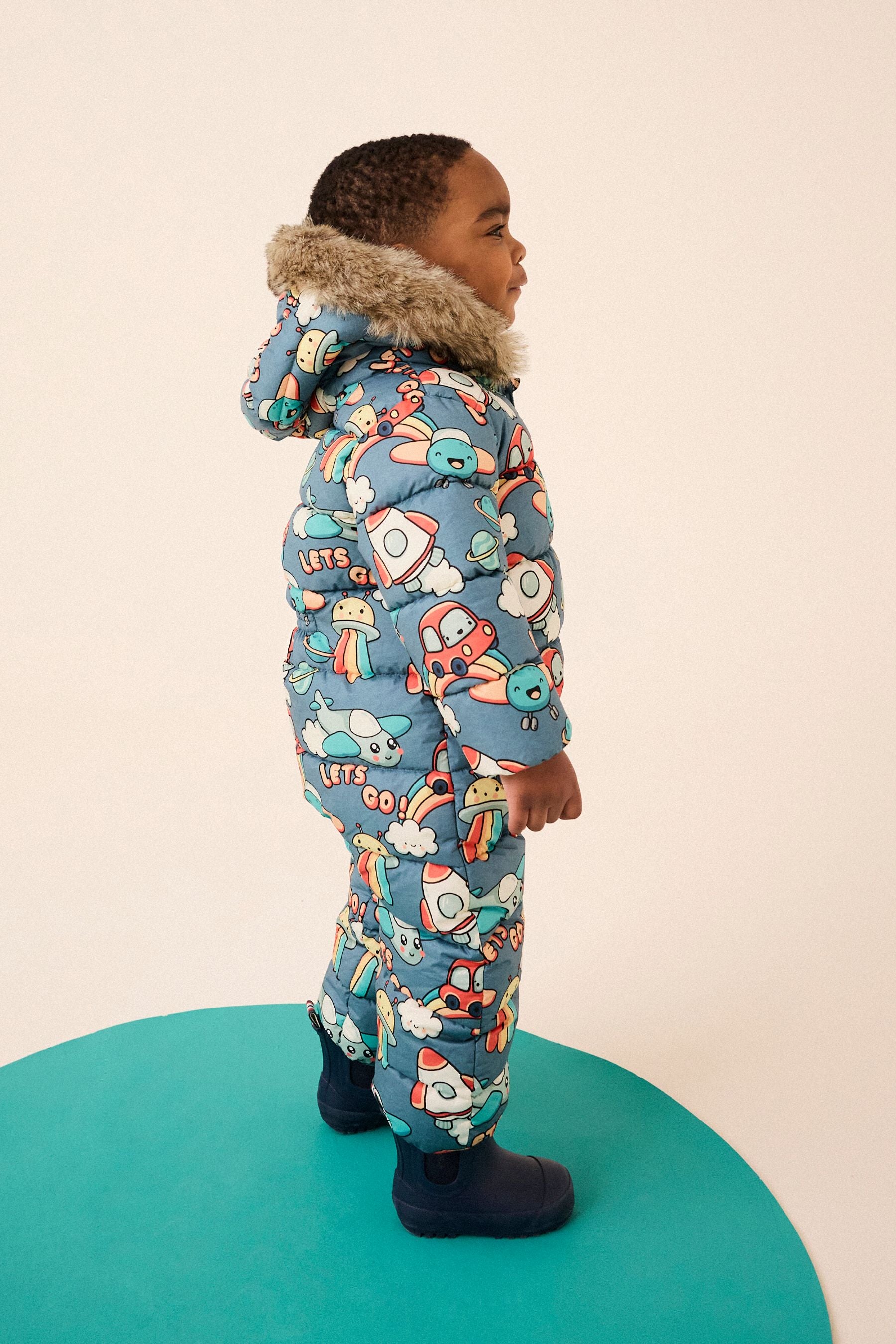 Grey Space Print Snowsuit (3mths-7yrs)