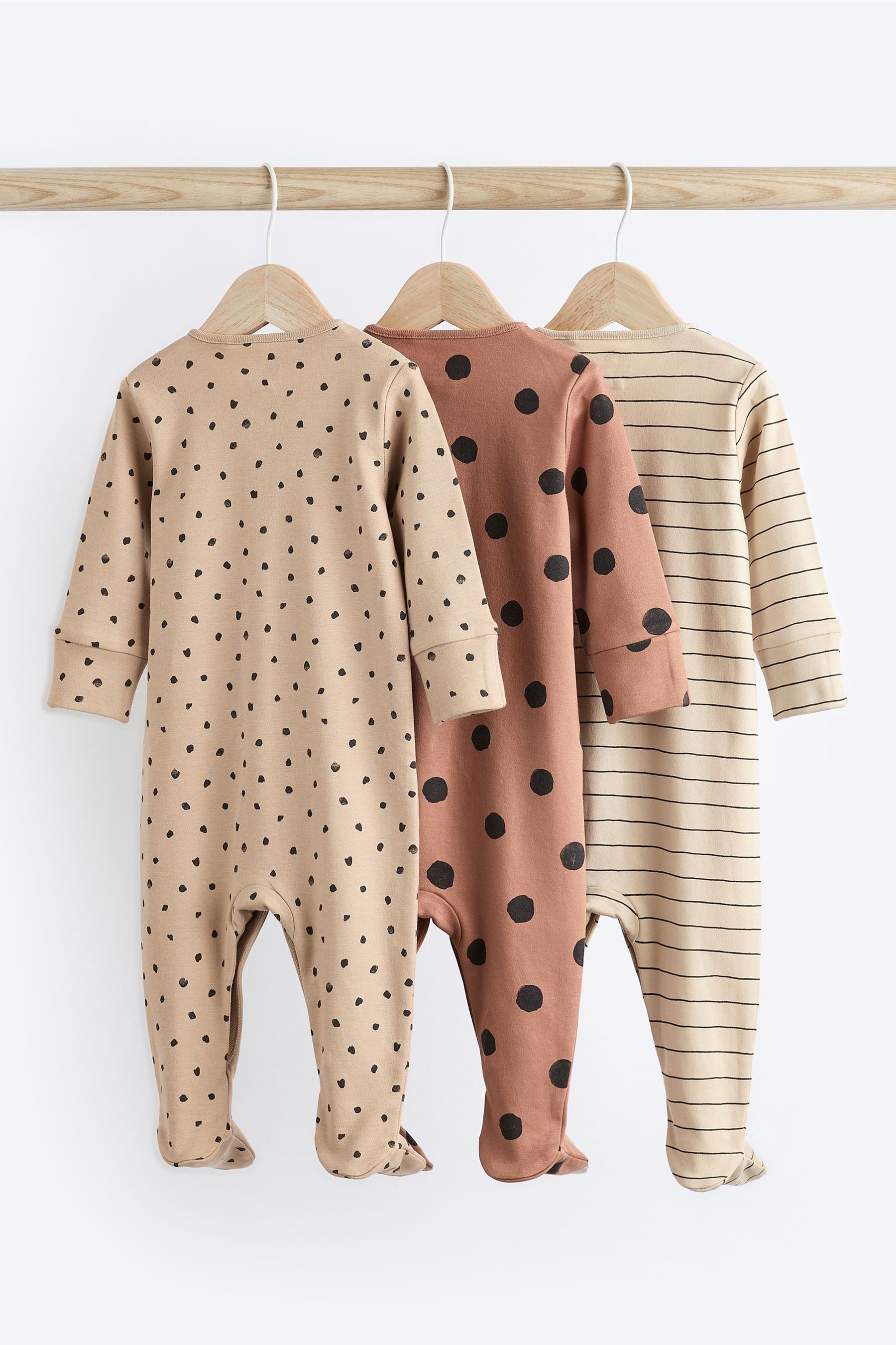 Neutral Baby 100% Cotton Sleepsuits 3 Pack (0mths-2yrs)