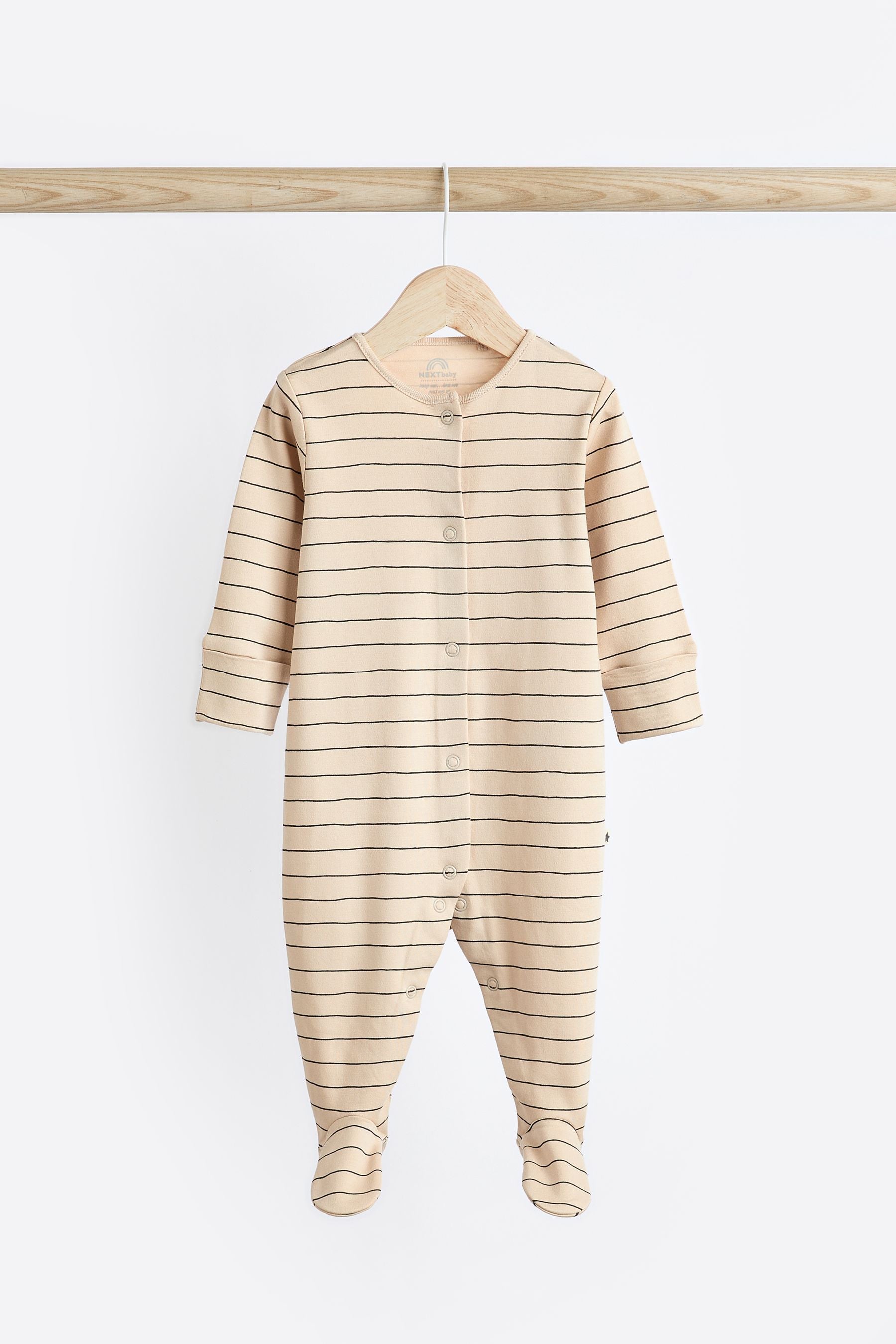 Neutral Baby Cotton Sleepsuits 3 Pack (0mths-2yrs)