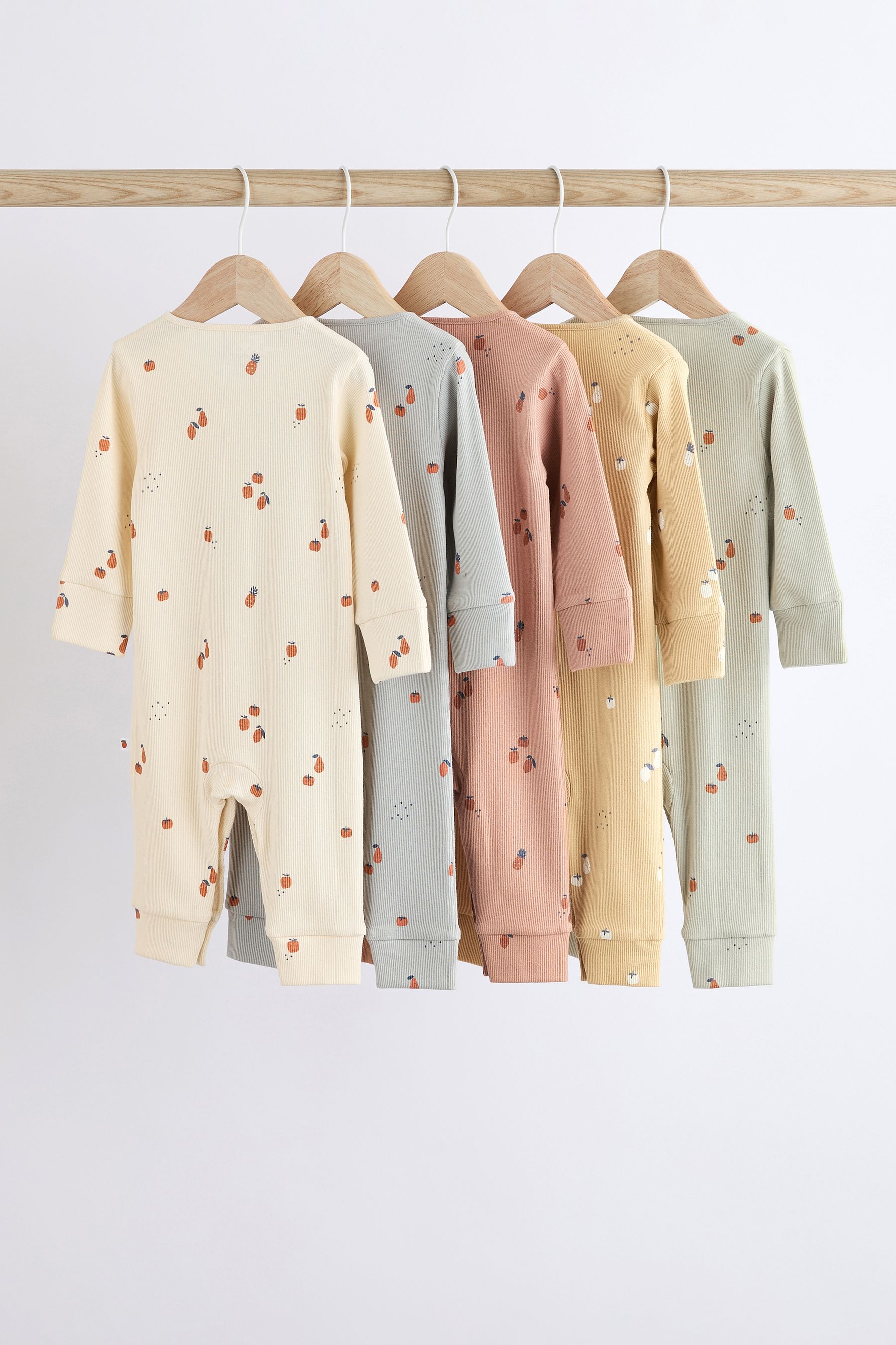 Green/Orange Baby Footless Sleepsuits 5 Pack (0mths-3yrs)