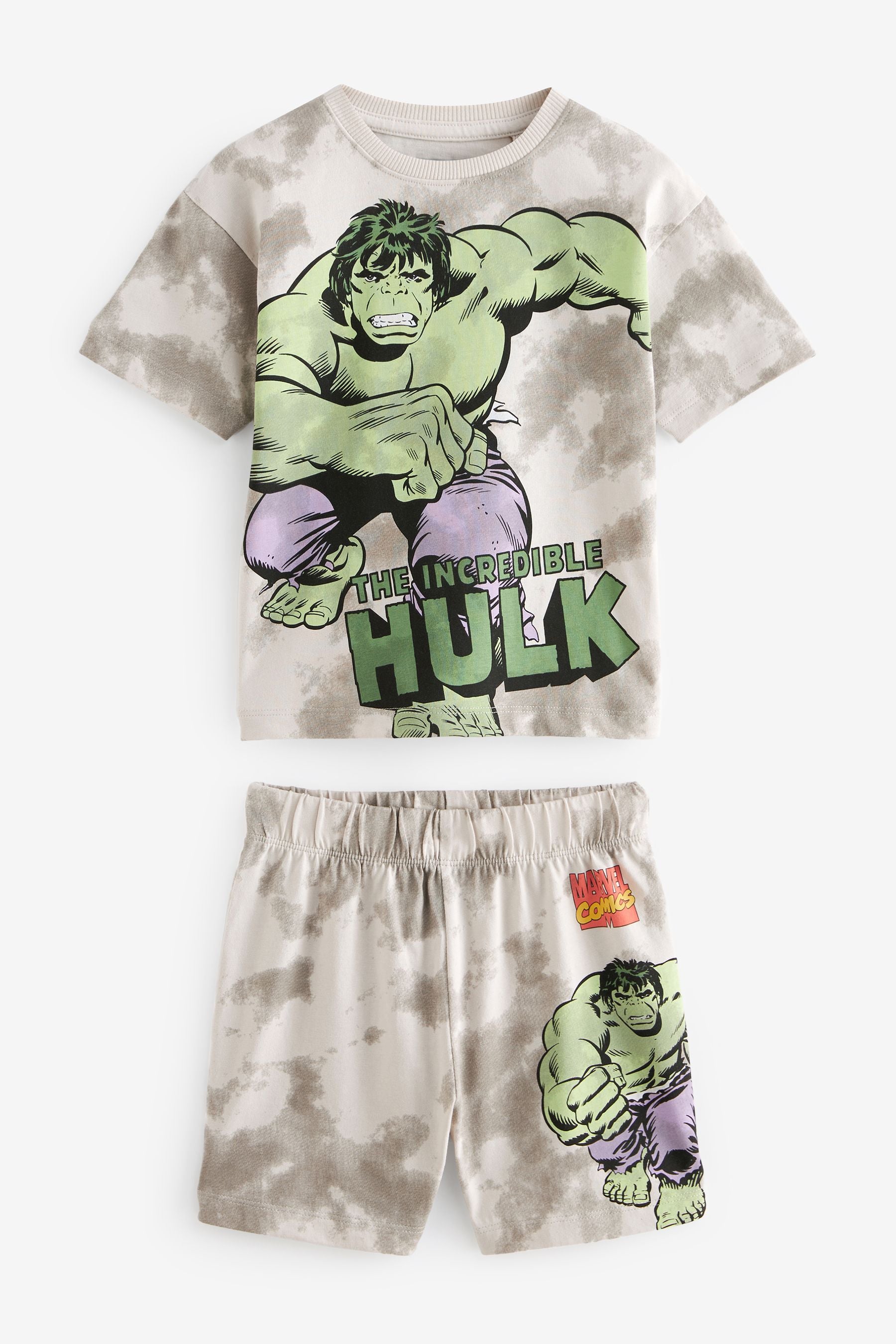 Green/Grey Incredible Hulk Short Pyjamas Single (12mths-12yrs)