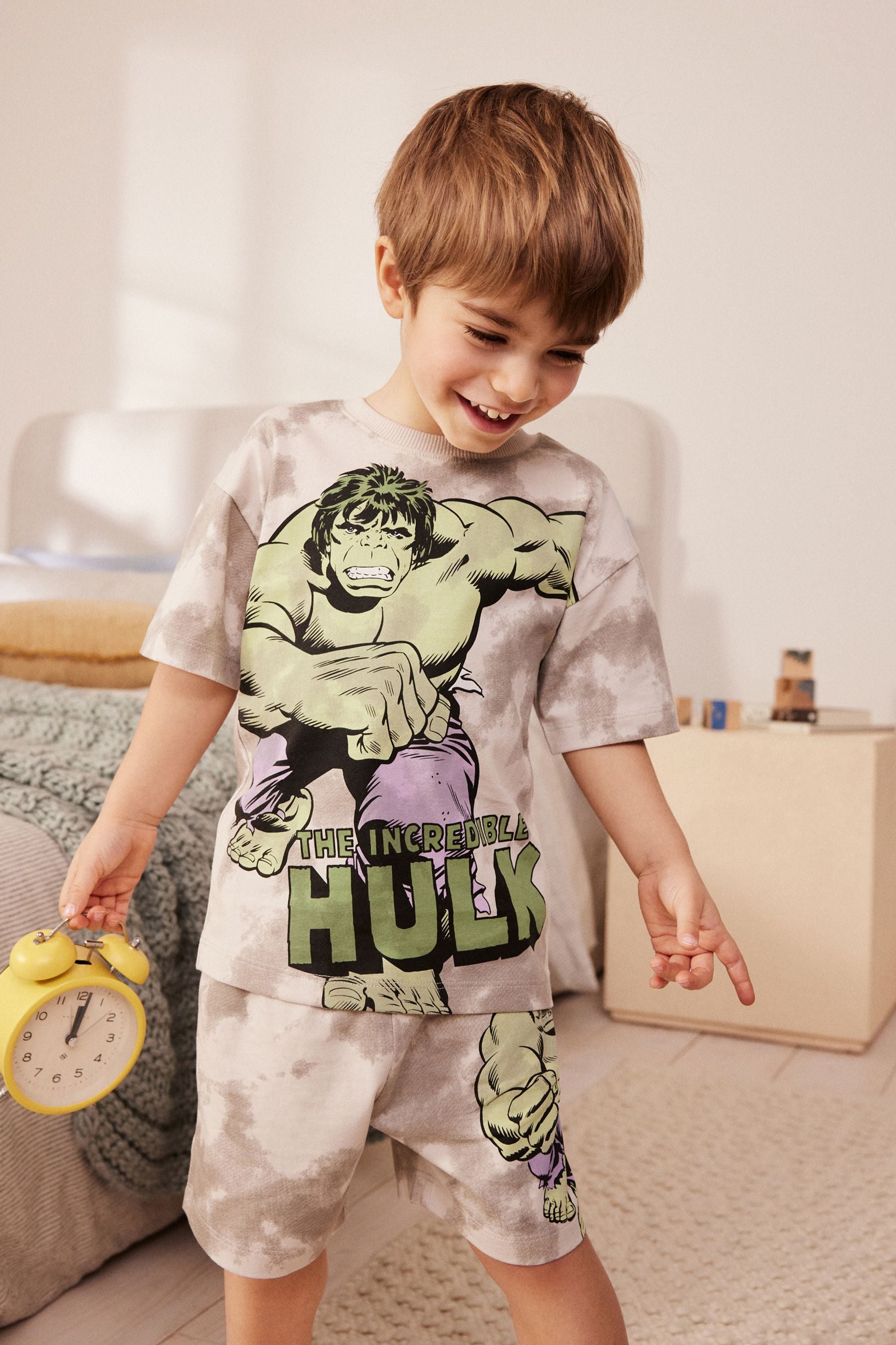 Green/Grey Incredible Hulk Short Pyjamas Single (12mths-12yrs)