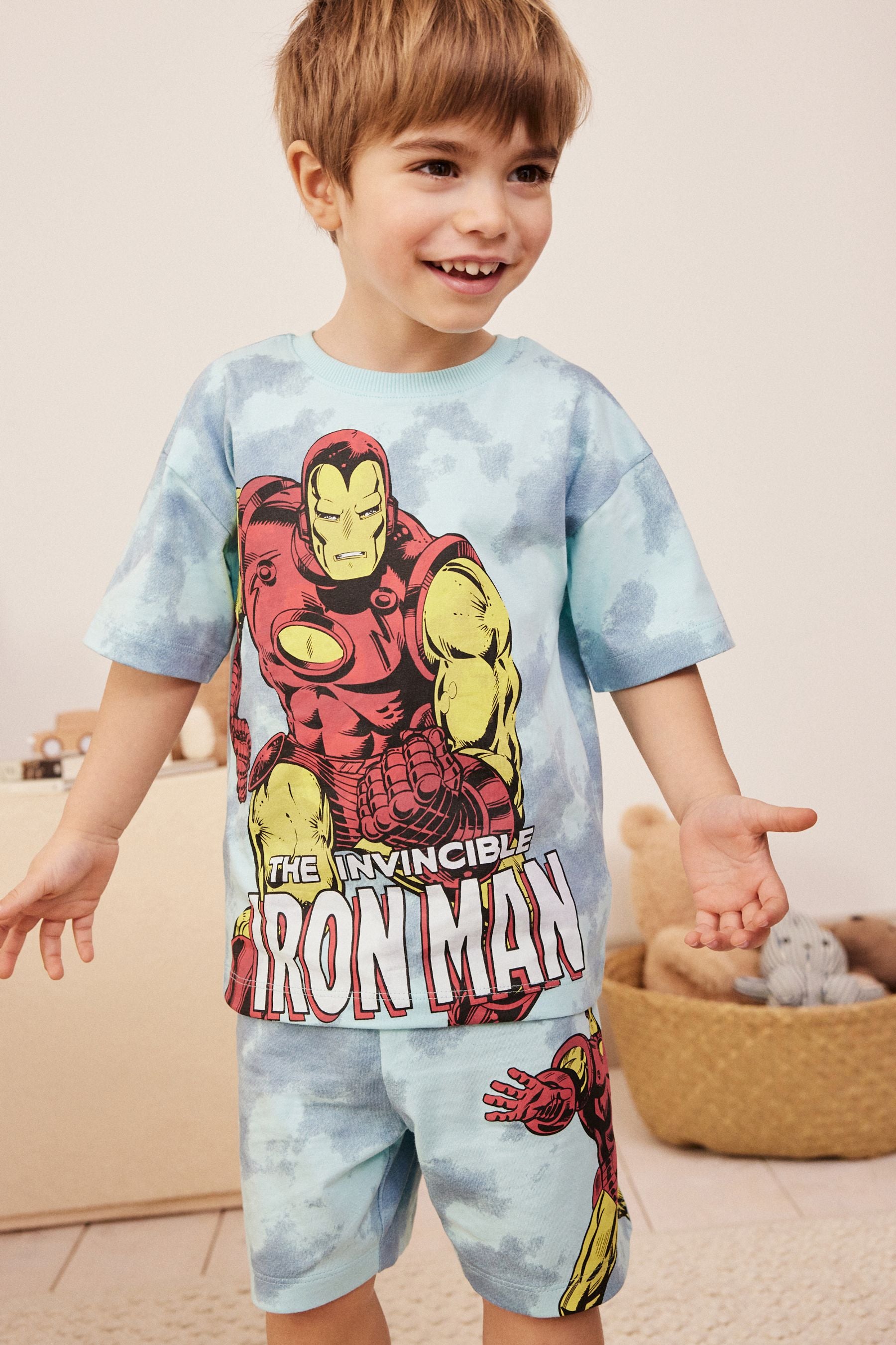 Red/Blue Ironman Short Pyjamas Single (12mths-12yrs)