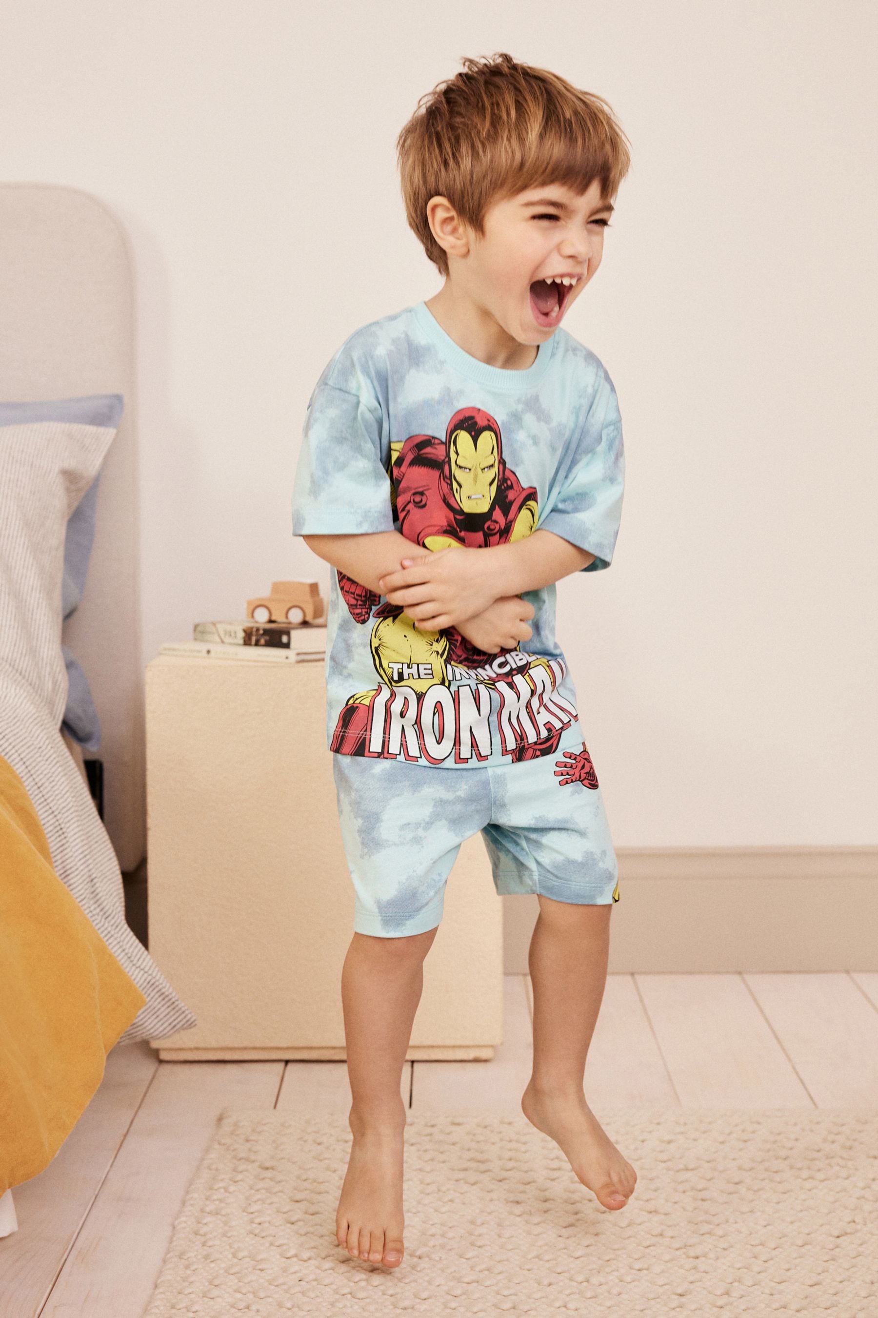 Red/Blue Ironman Short Pyjamas Single (12mths-12yrs)