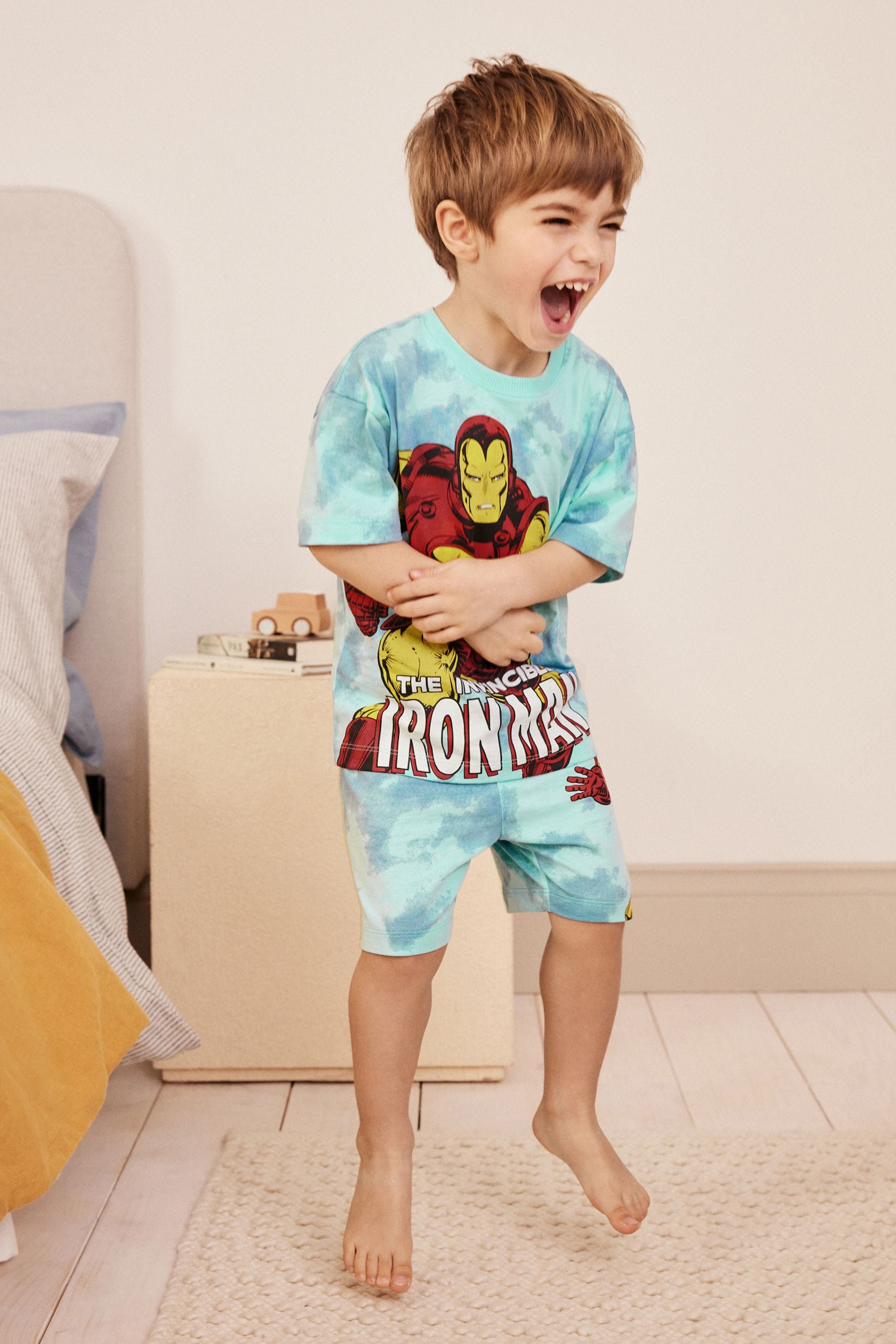 Red/Blue Ironman Short Pyjamas Single (12mths-12yrs)