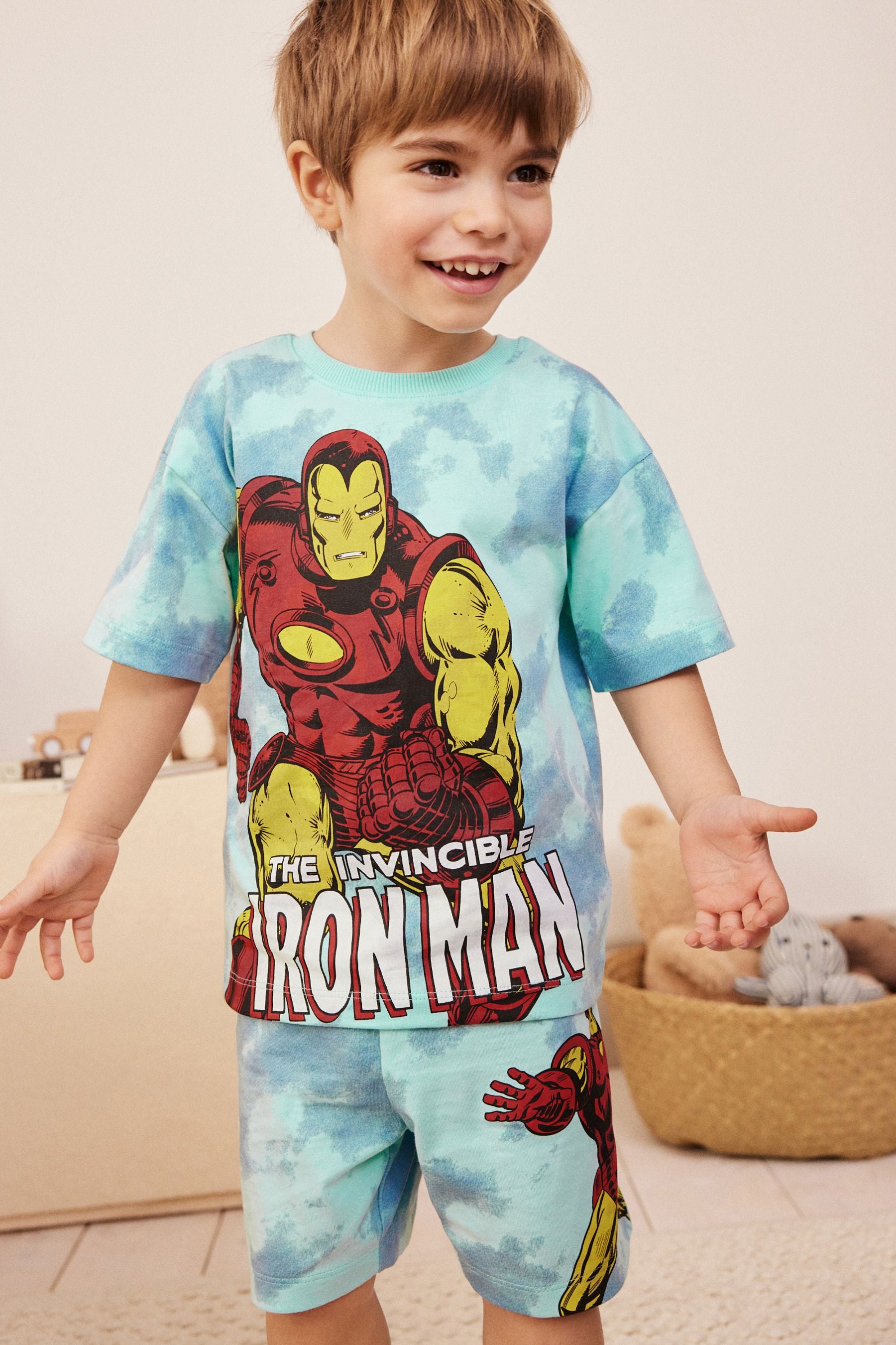 Red/Blue Ironman Short Pyjamas Single (12mths-12yrs)