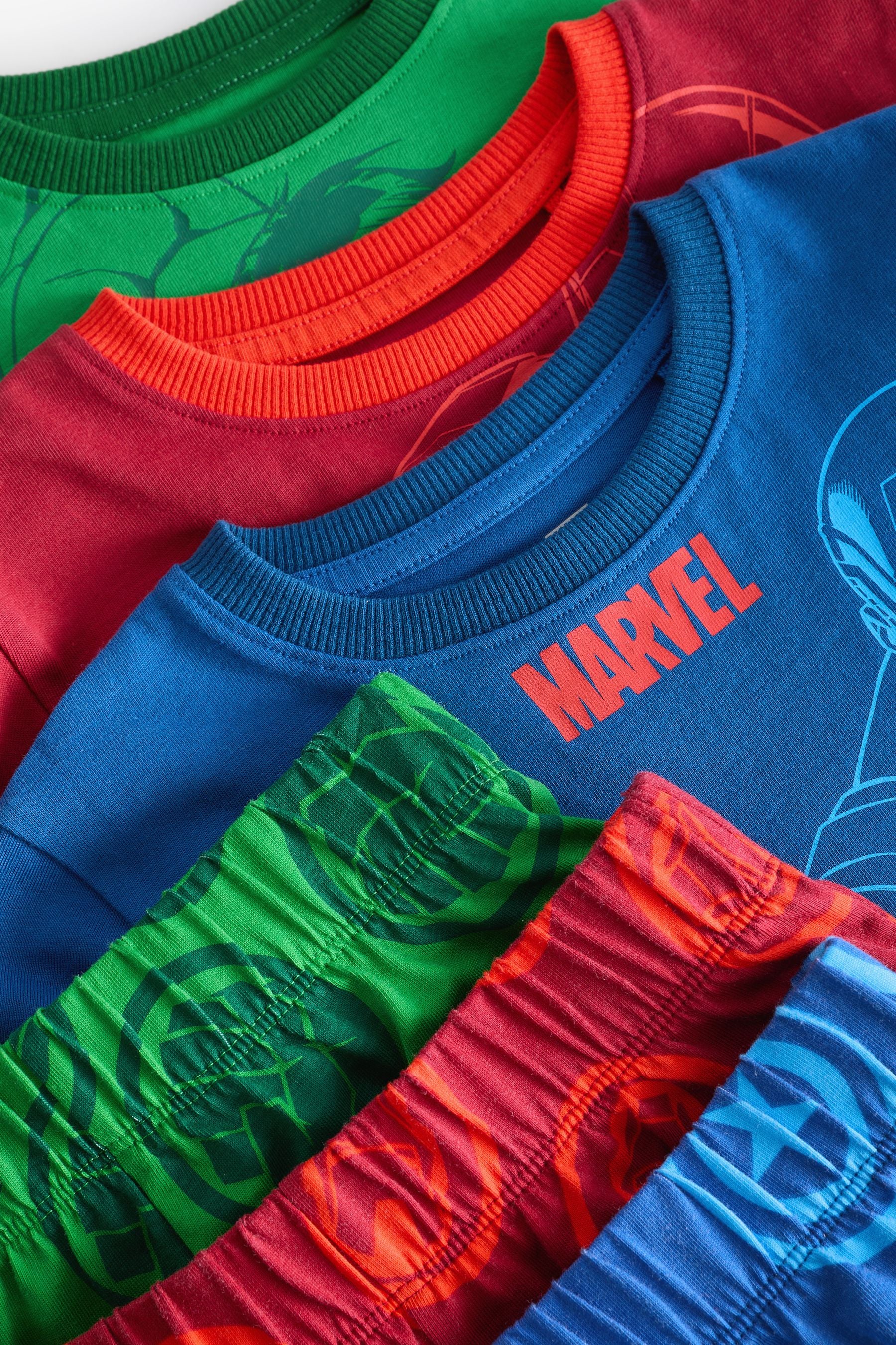 Red/Blue/Green Marvel Short Pyjamas 3 Pack (12mths-12yrs)