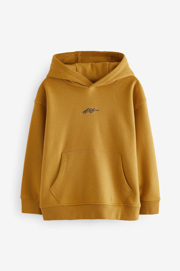 Ochre Yellow Plain Jersey Hoodie (3-16yrs)