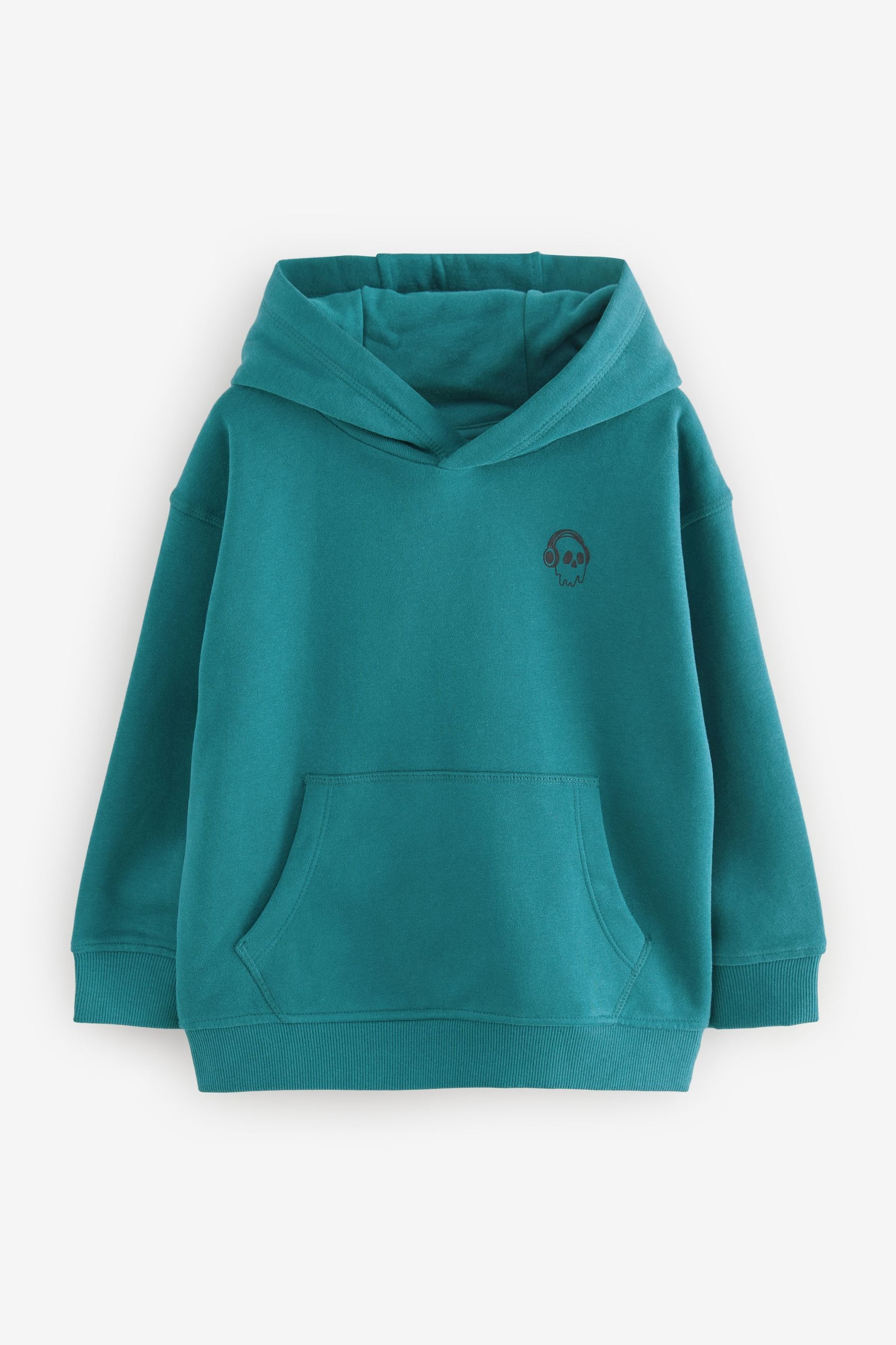 Teal Blue Plain Jersey Hoodie (3-16yrs)