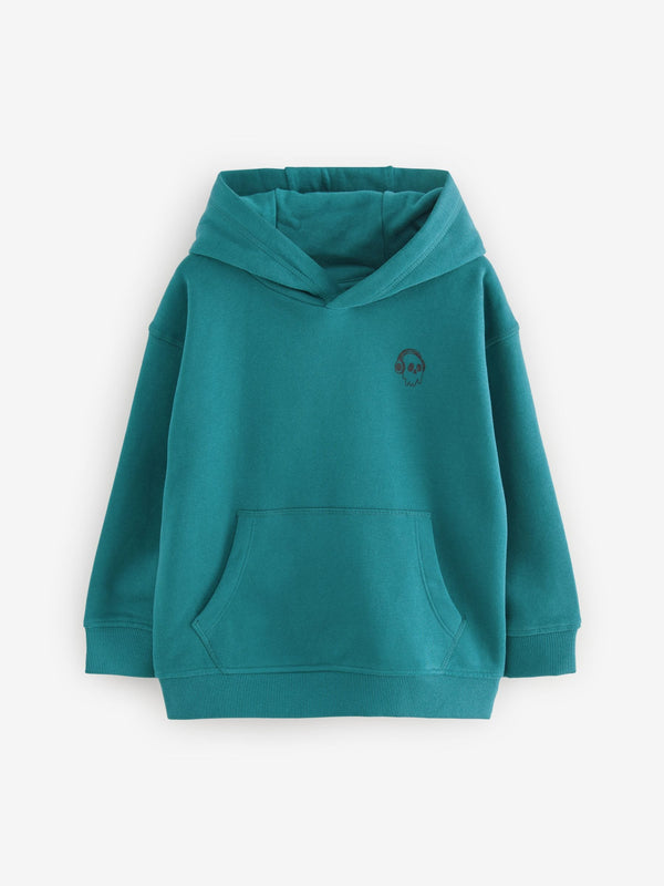 Teal Blue Plain Jersey Hoodie (3-16yrs)