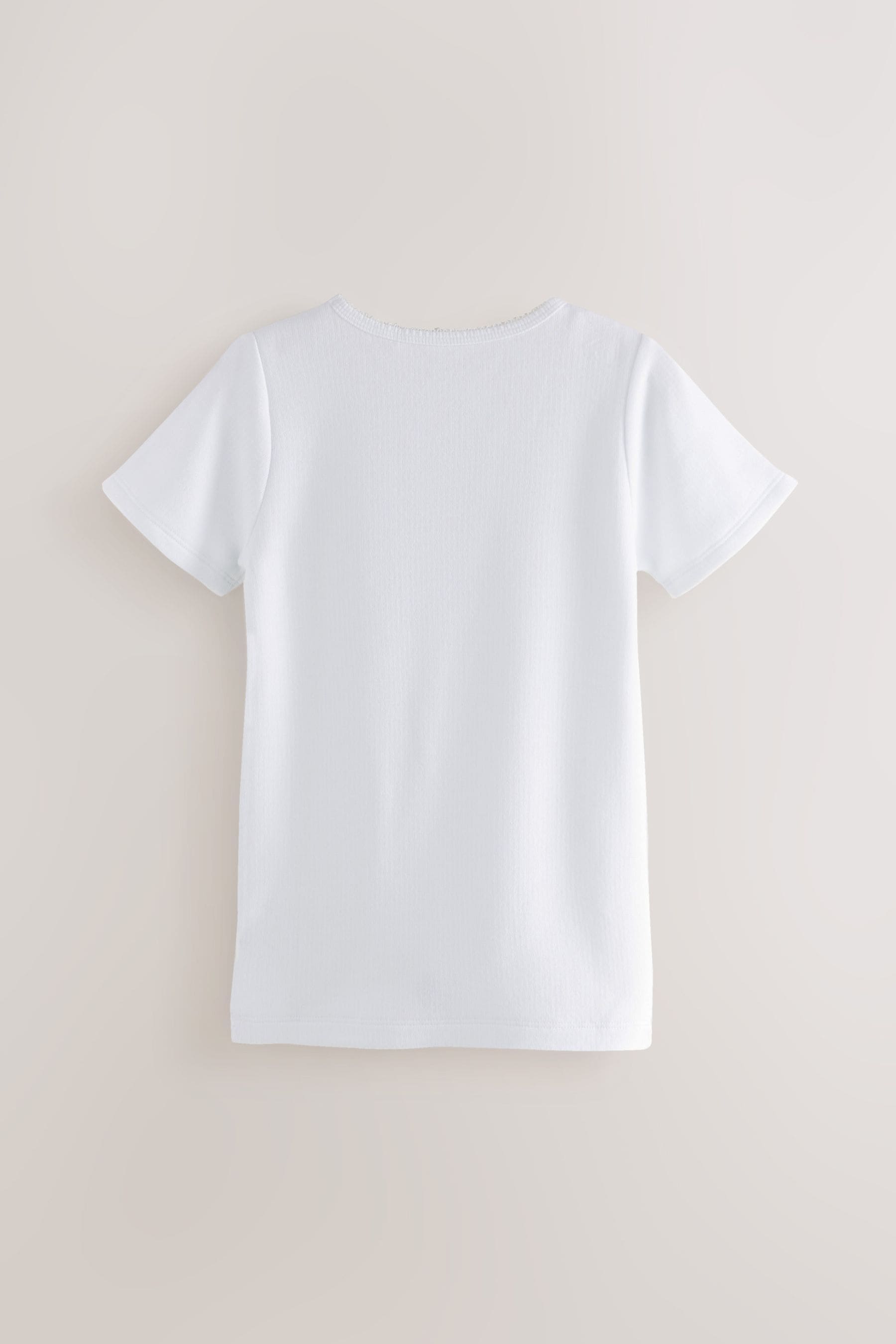 White Thermal Bow Trim T-Shirts 2 Pack (2-16yrs)