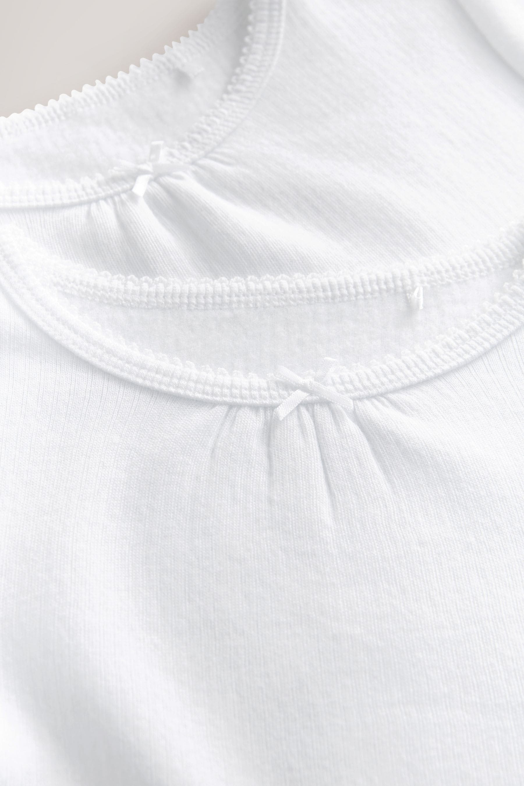 White Thermal Bow Trim T-Shirts 2 Pack (2-16yrs)