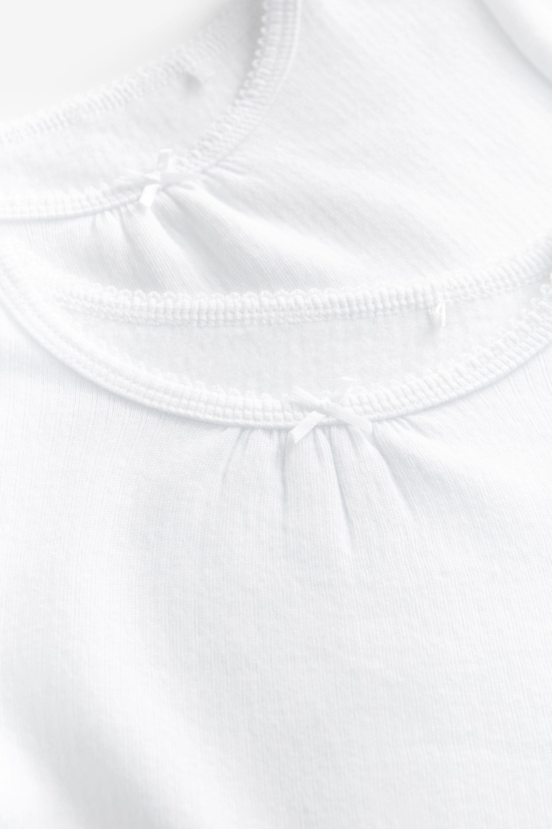 White Thermal Bow Trim T-Shirts 2 Pack (2-16yrs)