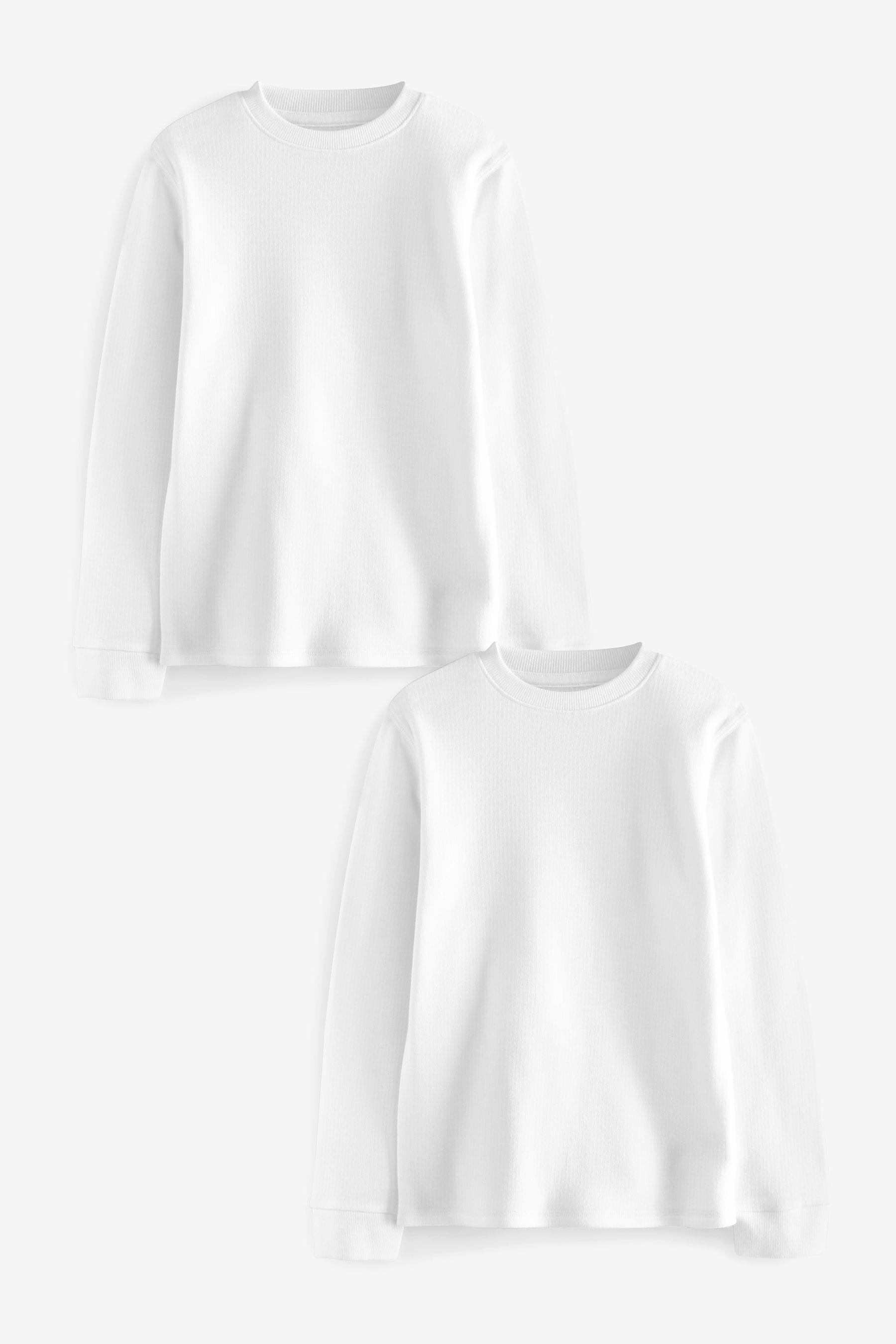 White Thermal Long Sleeve Tops 2 Pack (2-16yrs)