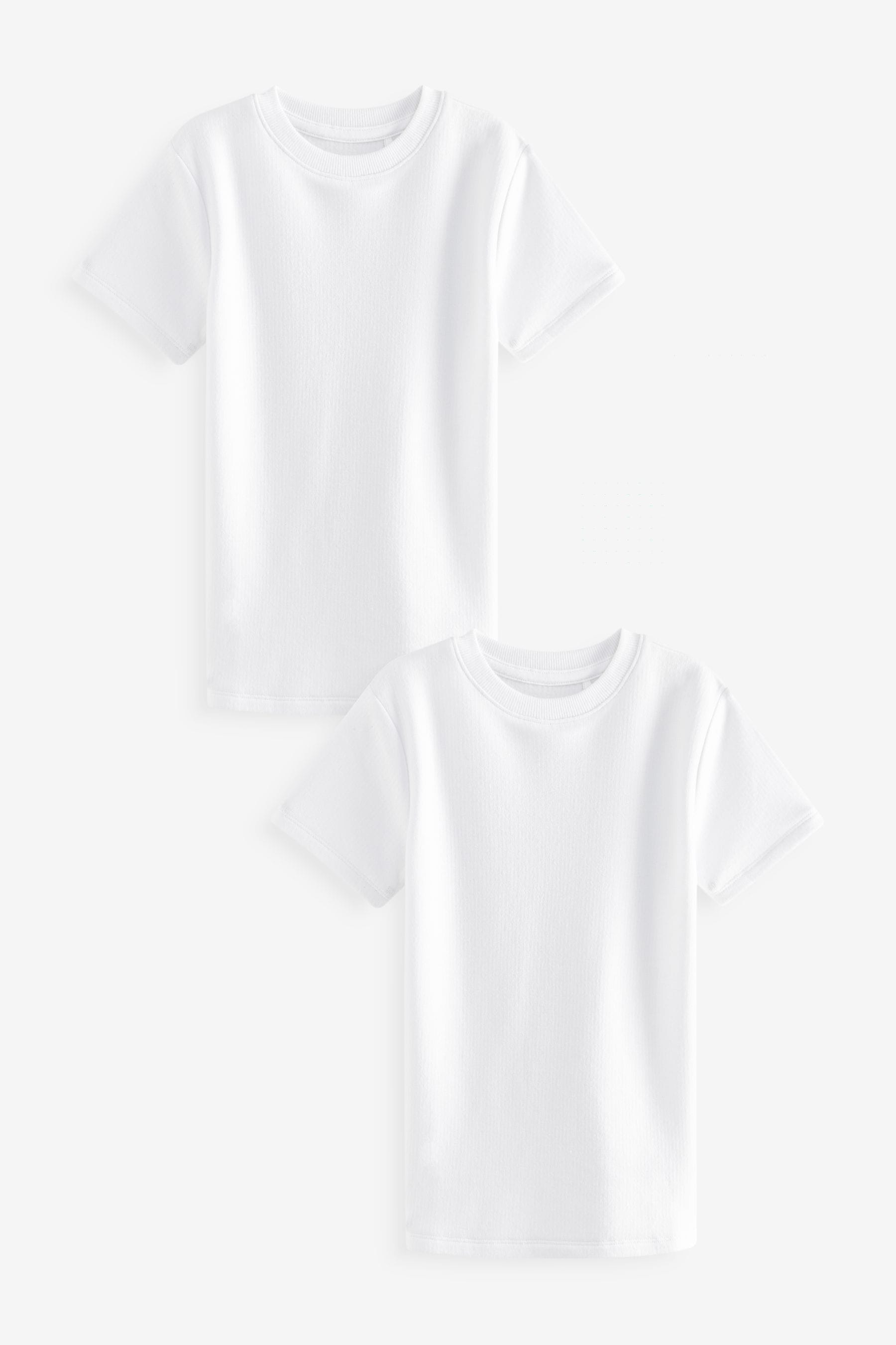 White Thermal Short Sleeve T-Shirts 2 Pack (2-16yrs)