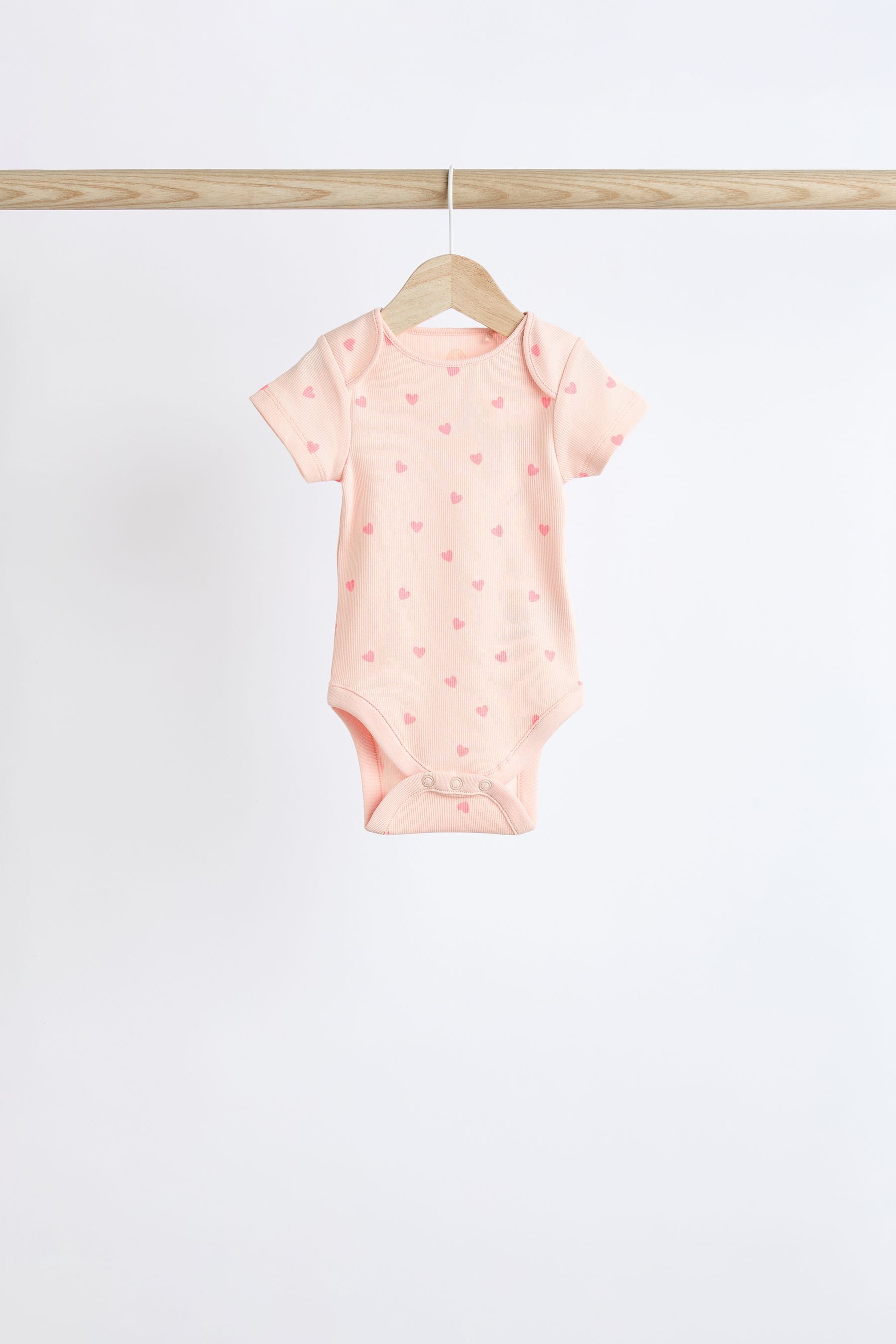 Pink Baby Short Sleeve Bodysuits 5 Pack