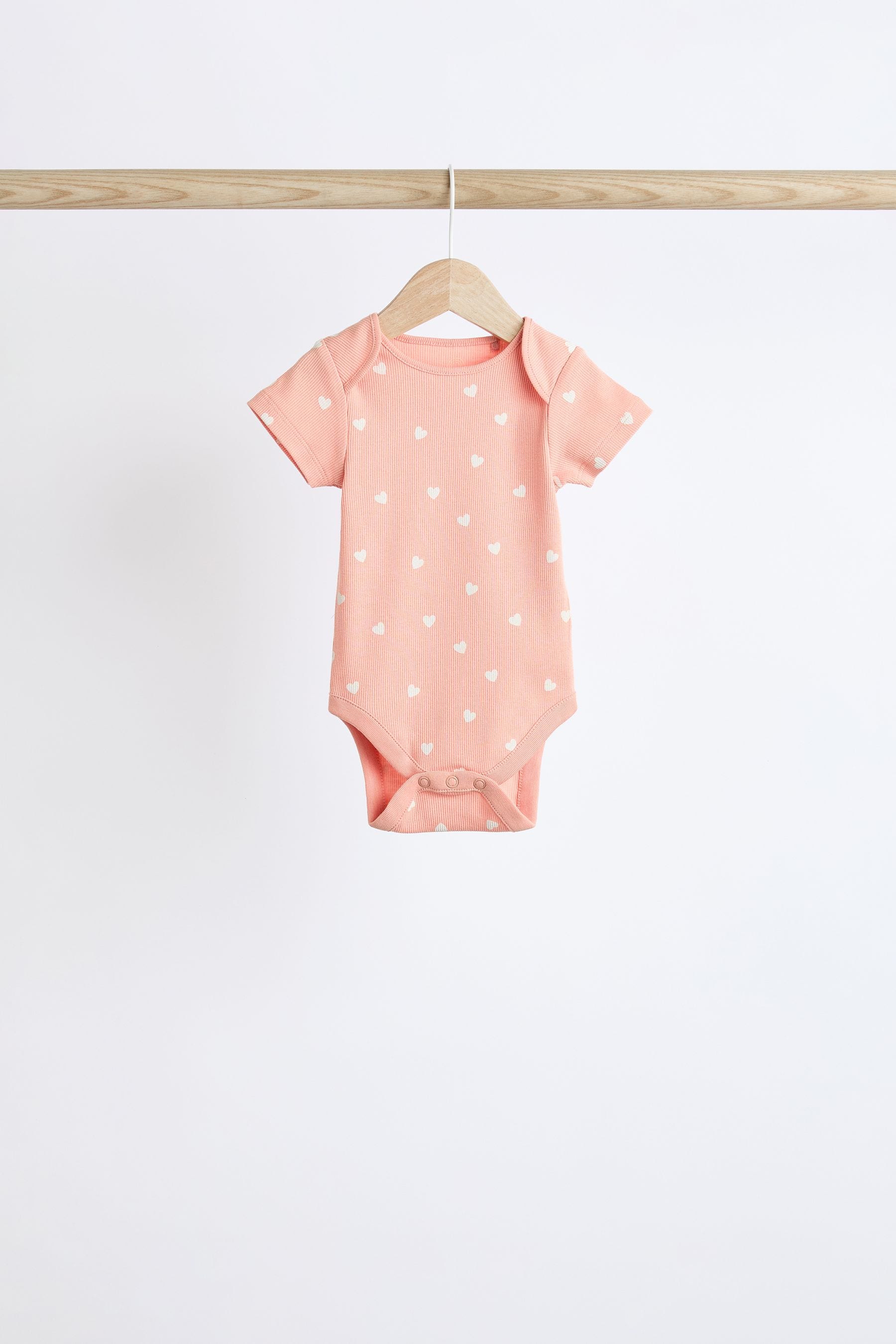 Pink Baby Short Sleeve Bodysuits 5 Pack