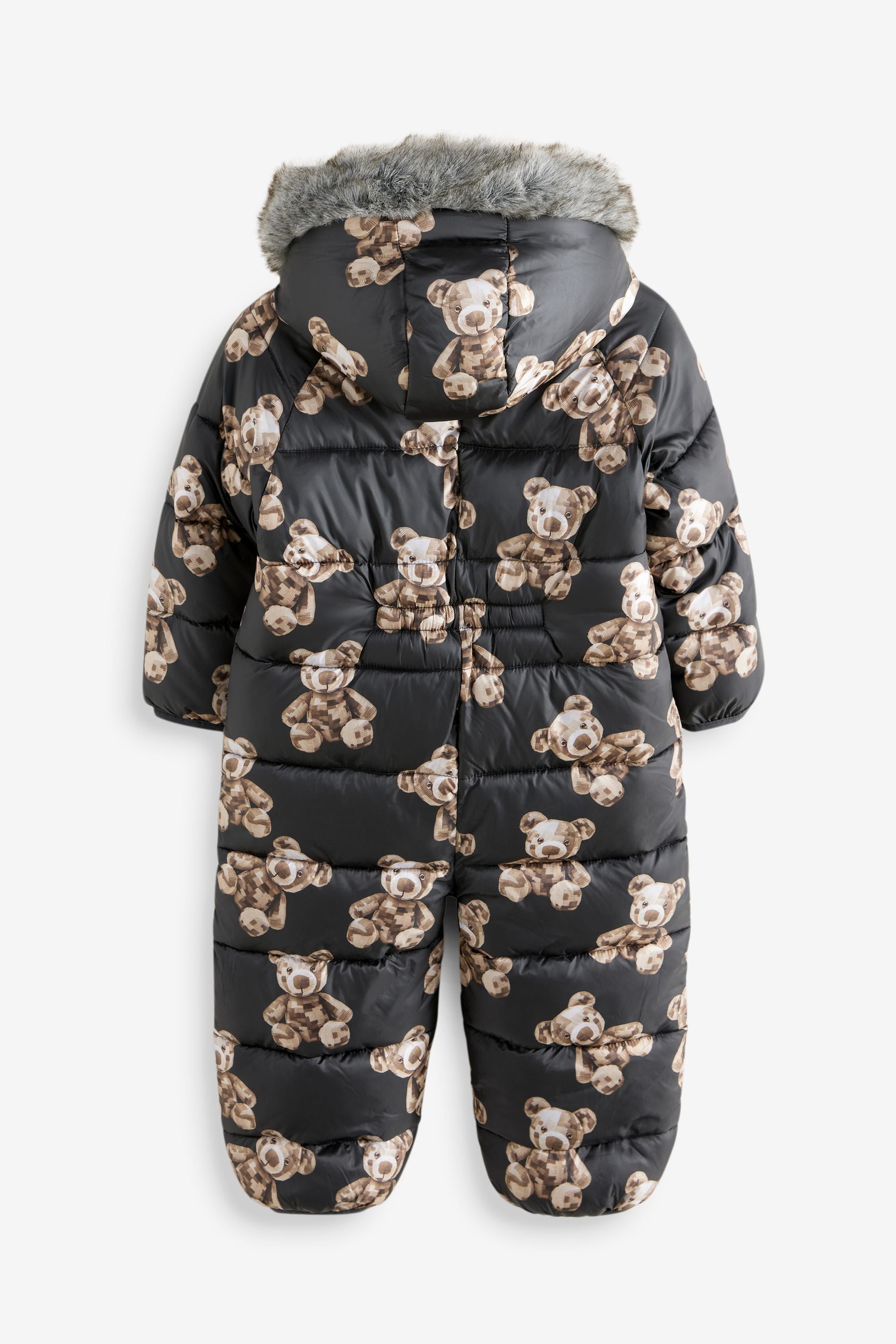 Black Printed Shower Resistant Snowsuit (3mths-7yrs)