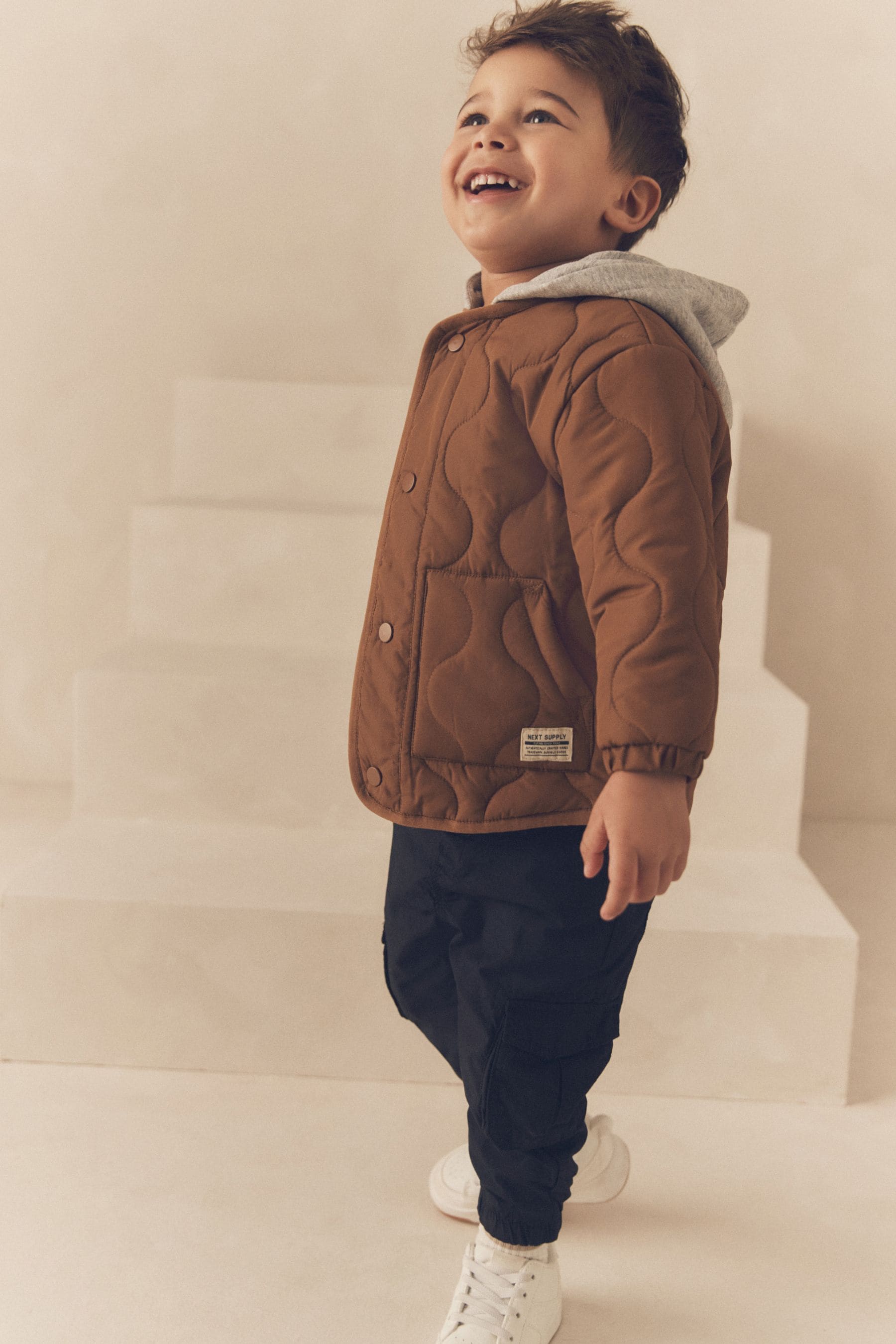 Tan Brown Quilted Jacket (3mths-7yrs)