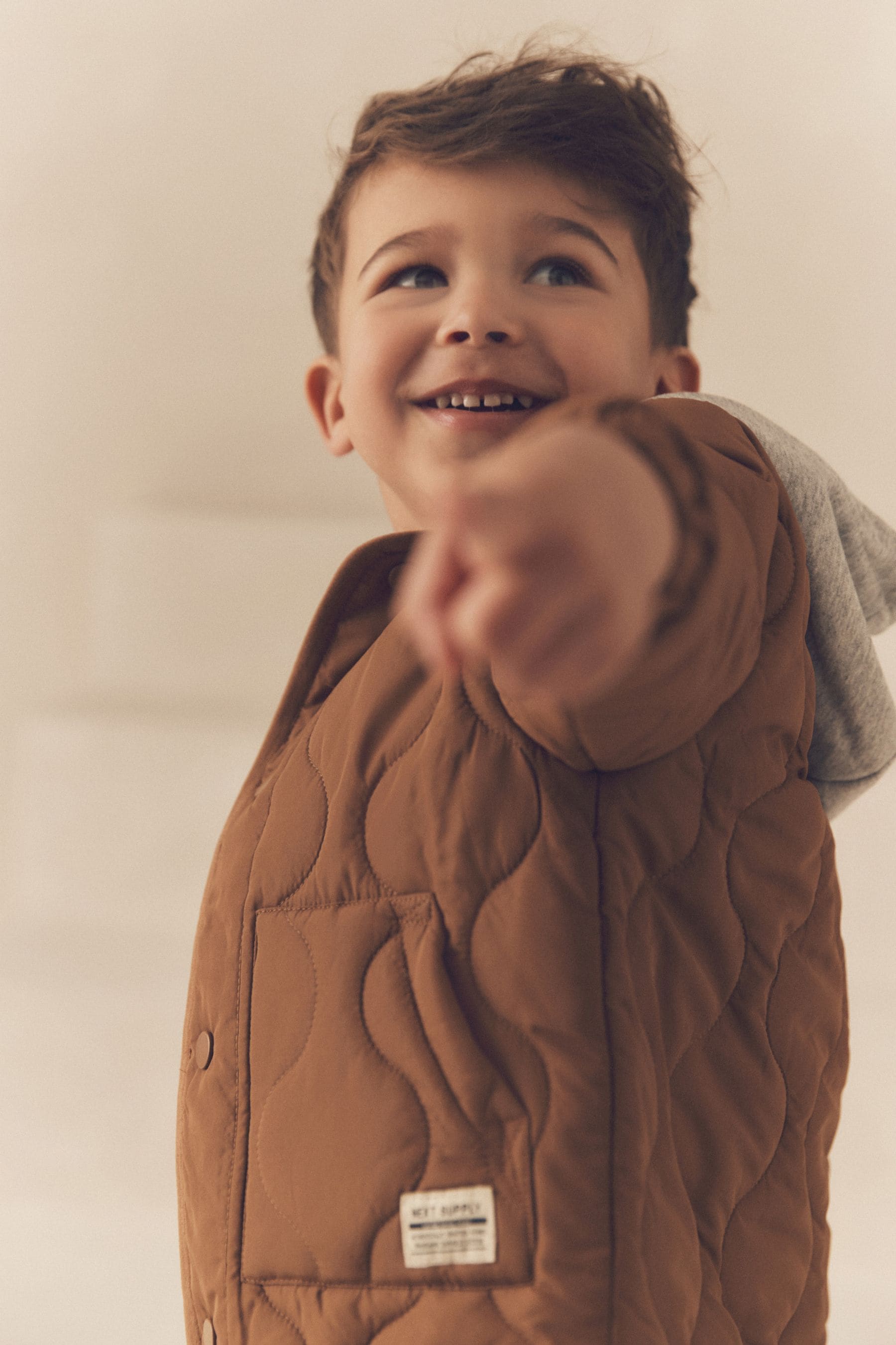 Tan Brown Quilted Jacket (3mths-7yrs)