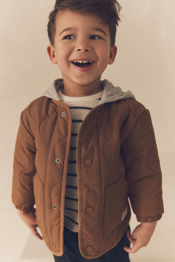 Tan Brown Quilted Jacket (3mths-7yrs)