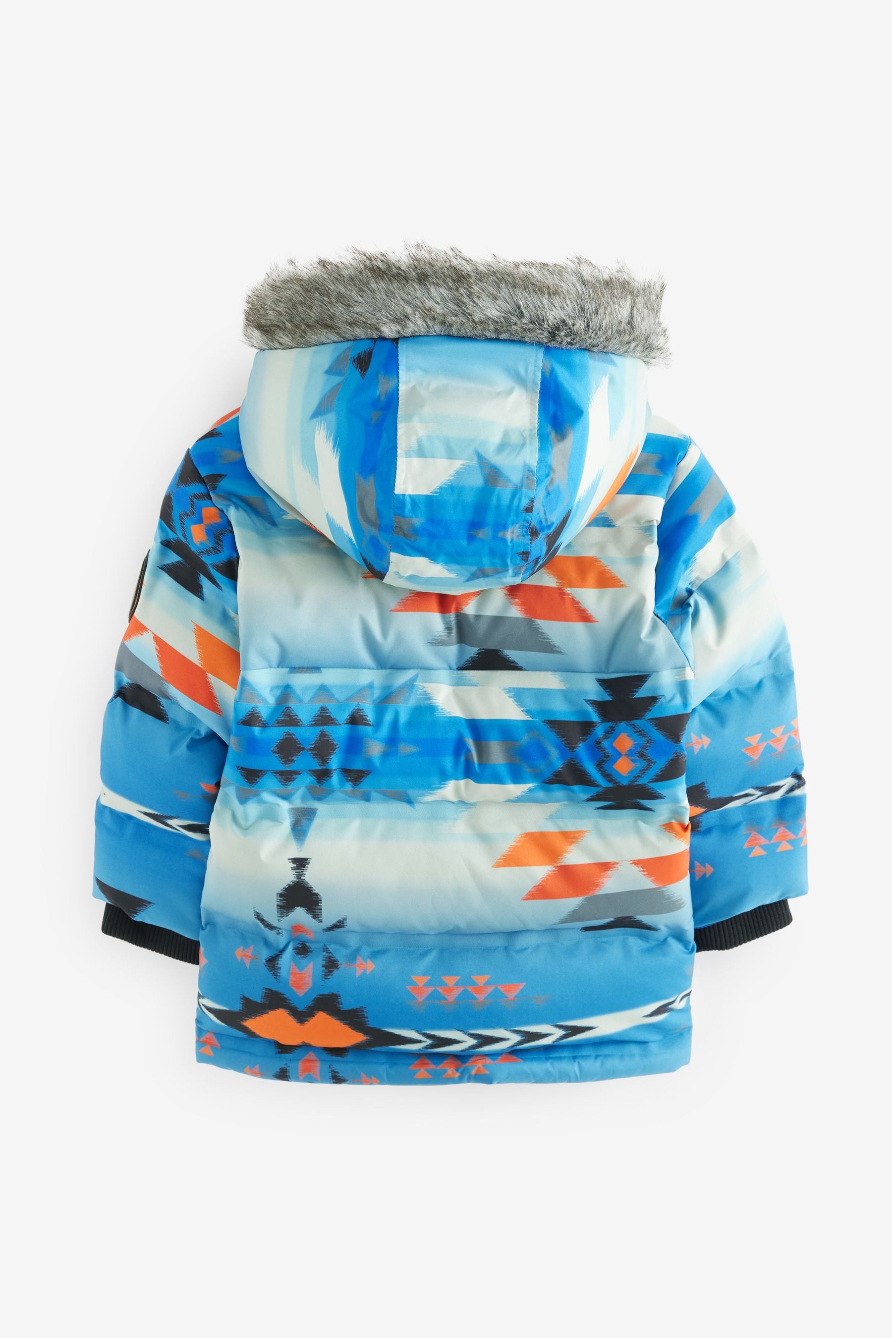 Blue Aztec Print Padded Jacket (3mths-7yrs)