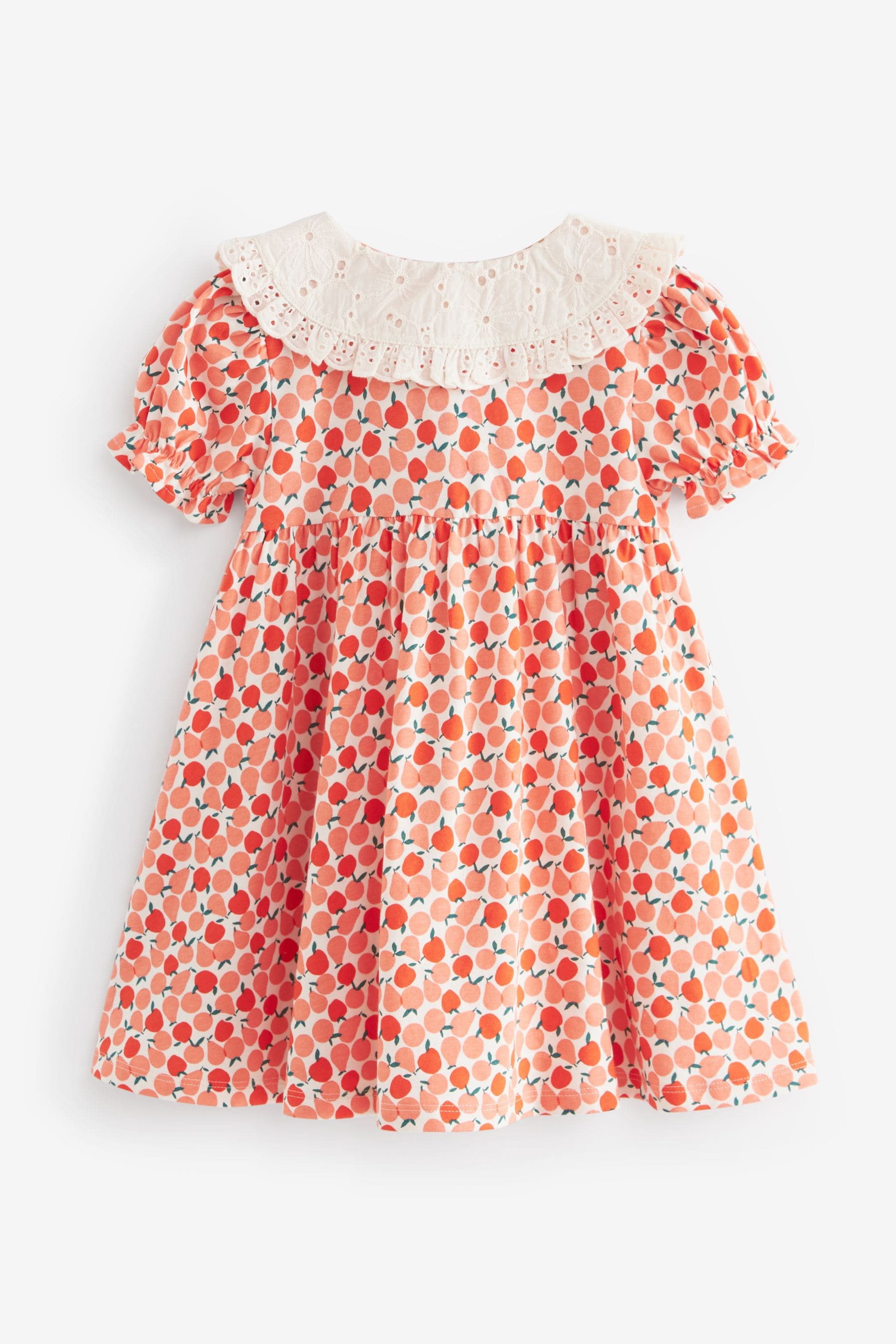 Red Short Sleeve Collar Dress (3mths-7yrs)