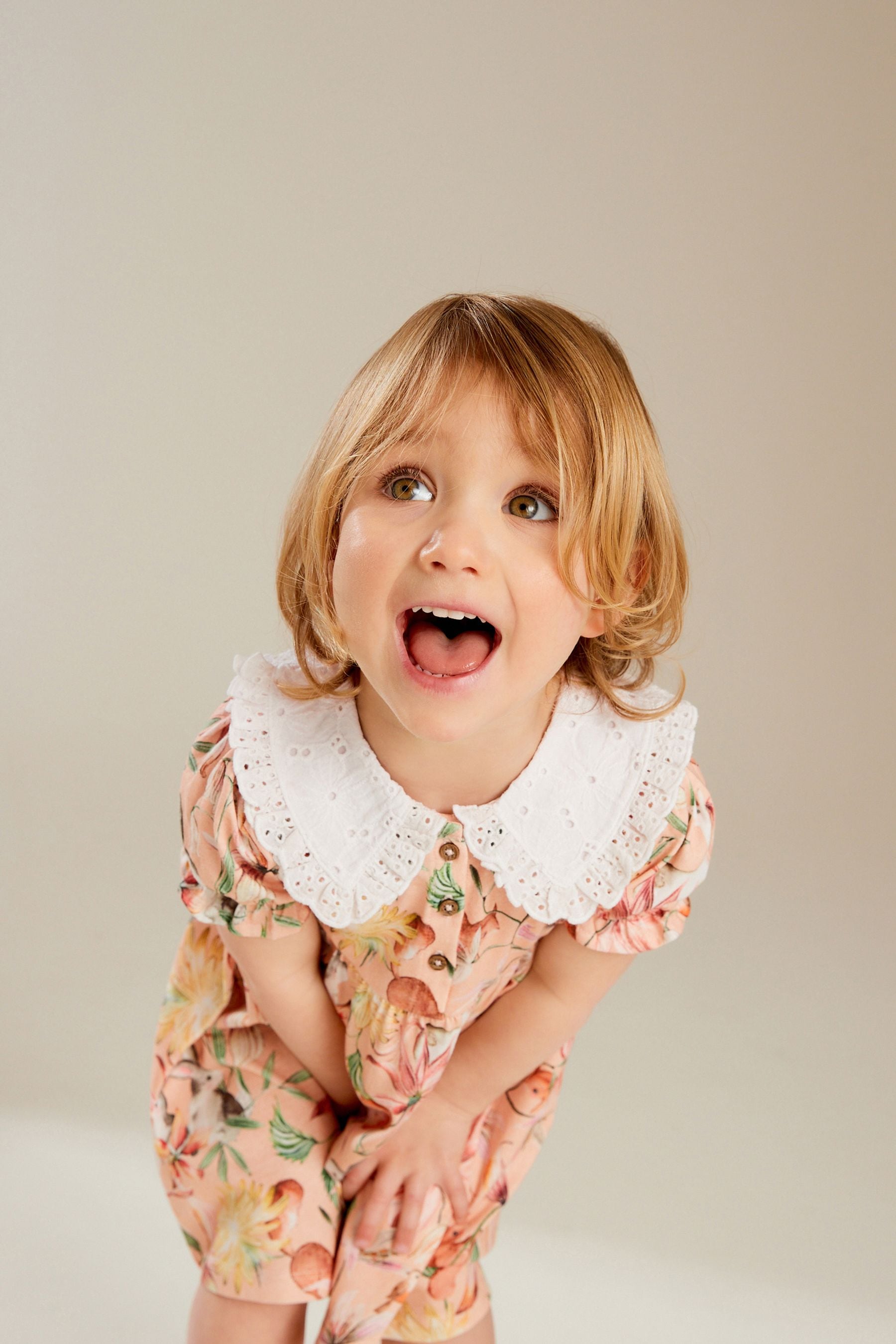 Pink Short Sleeve Collar Dress (3mths-7yrs)