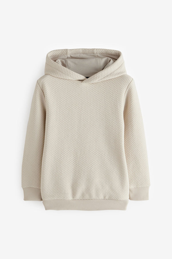 Cream Textured Fabric Hoodie (3-16yrs)