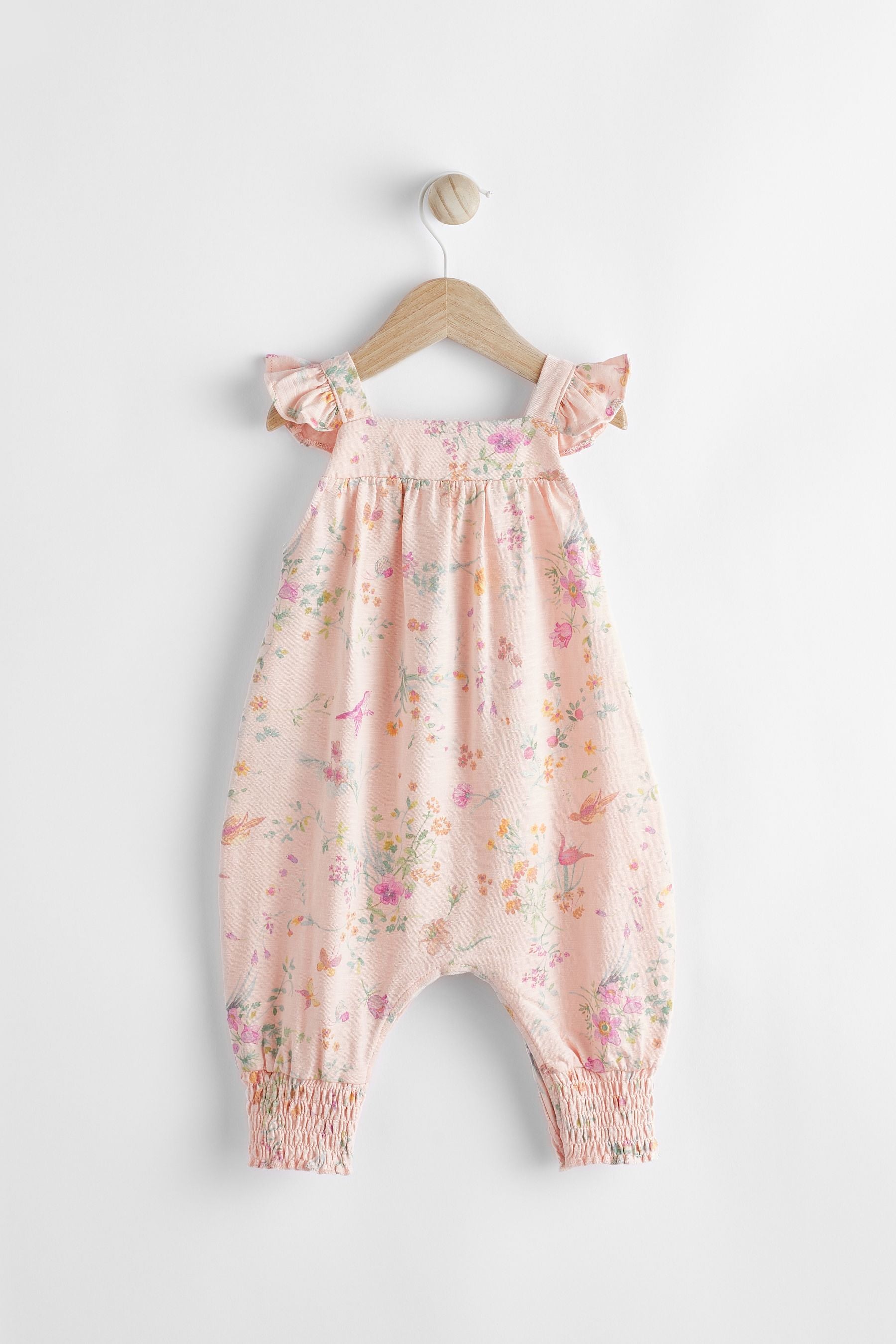 Pink Floral Baby 100% Cotton Romper (0mths-3yrs)