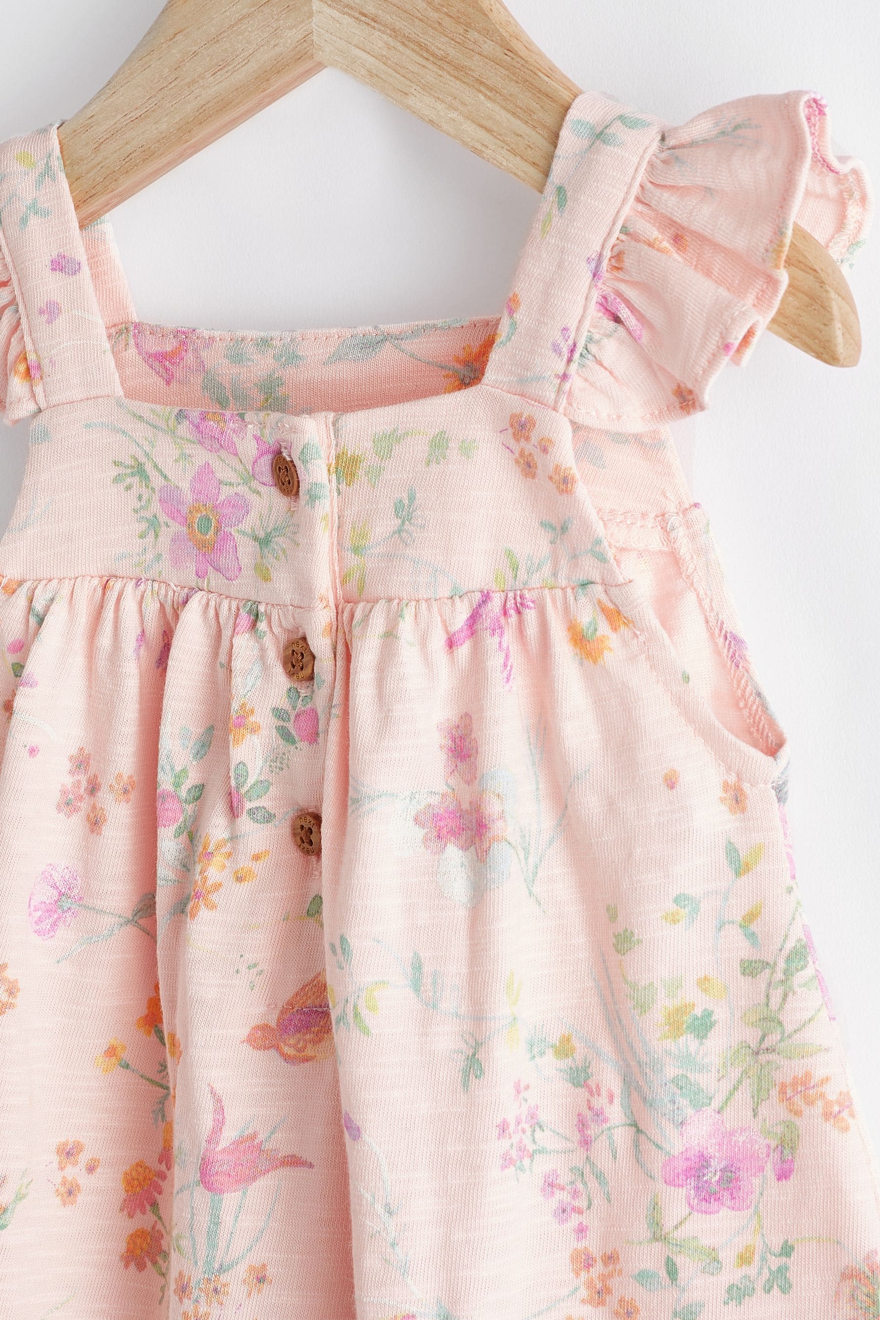 Pink Floral Baby Romper (0mths-3yrs)