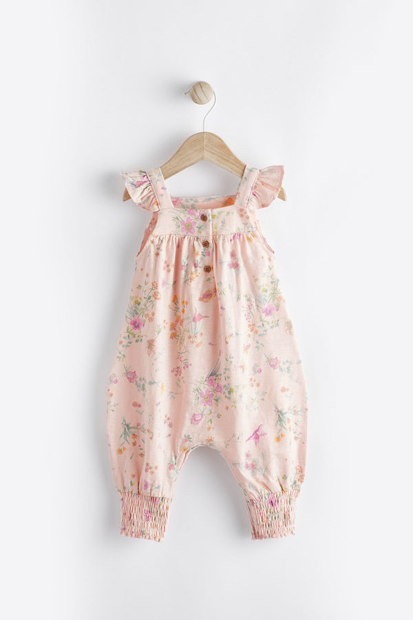 Pink Floral Baby 100% Cotton Romper (0mths-3yrs)